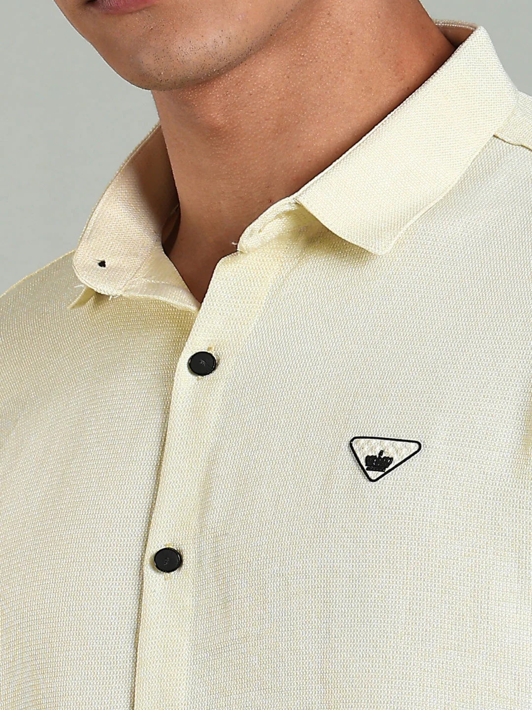 Men Yellow Striv Solid Shirt - Image 4