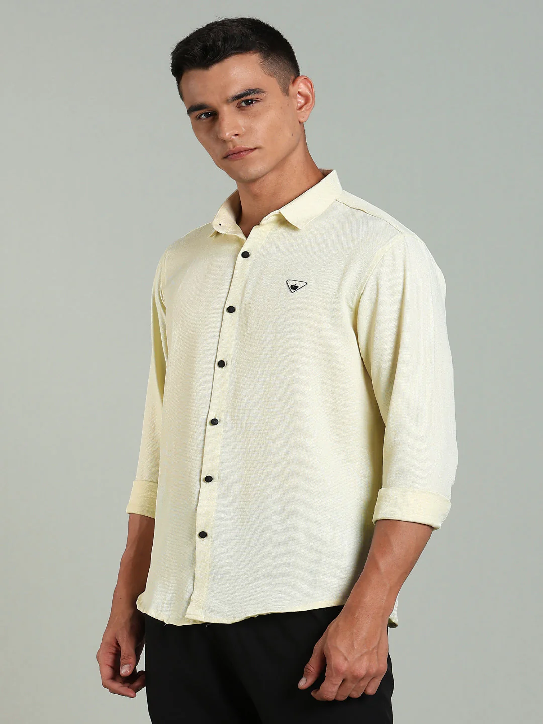 Men Yellow Striv Solid Shirt - Image 5
