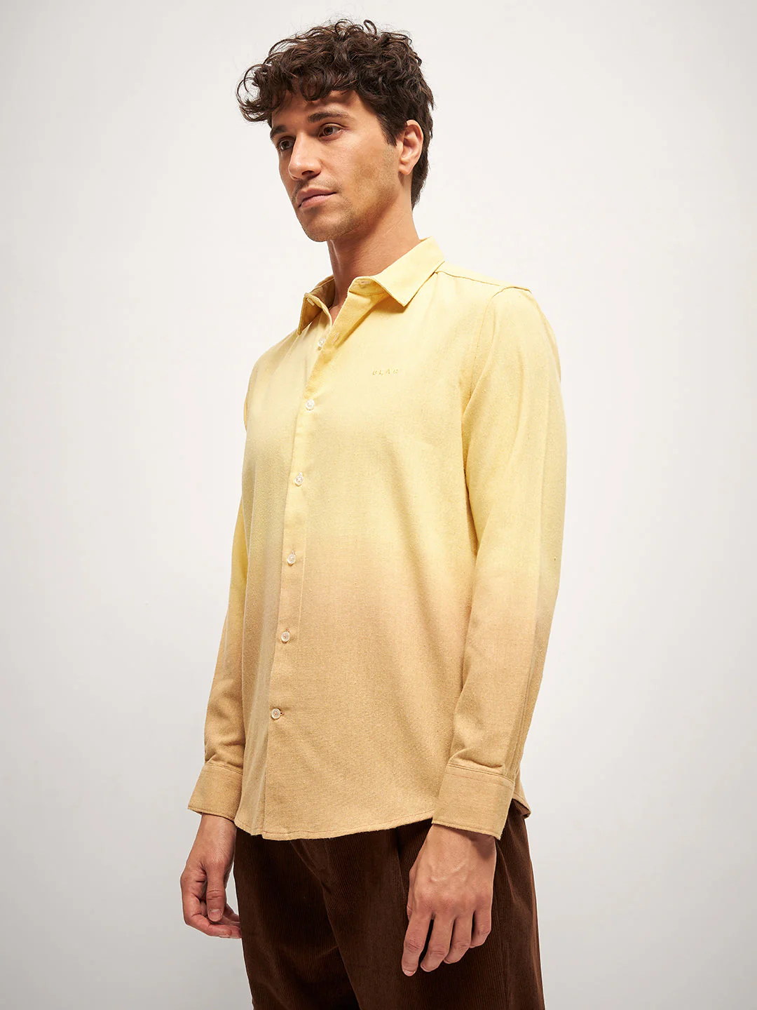 Men Yellow Tie and Dye Slim Fit Casual Shirt - Image 3