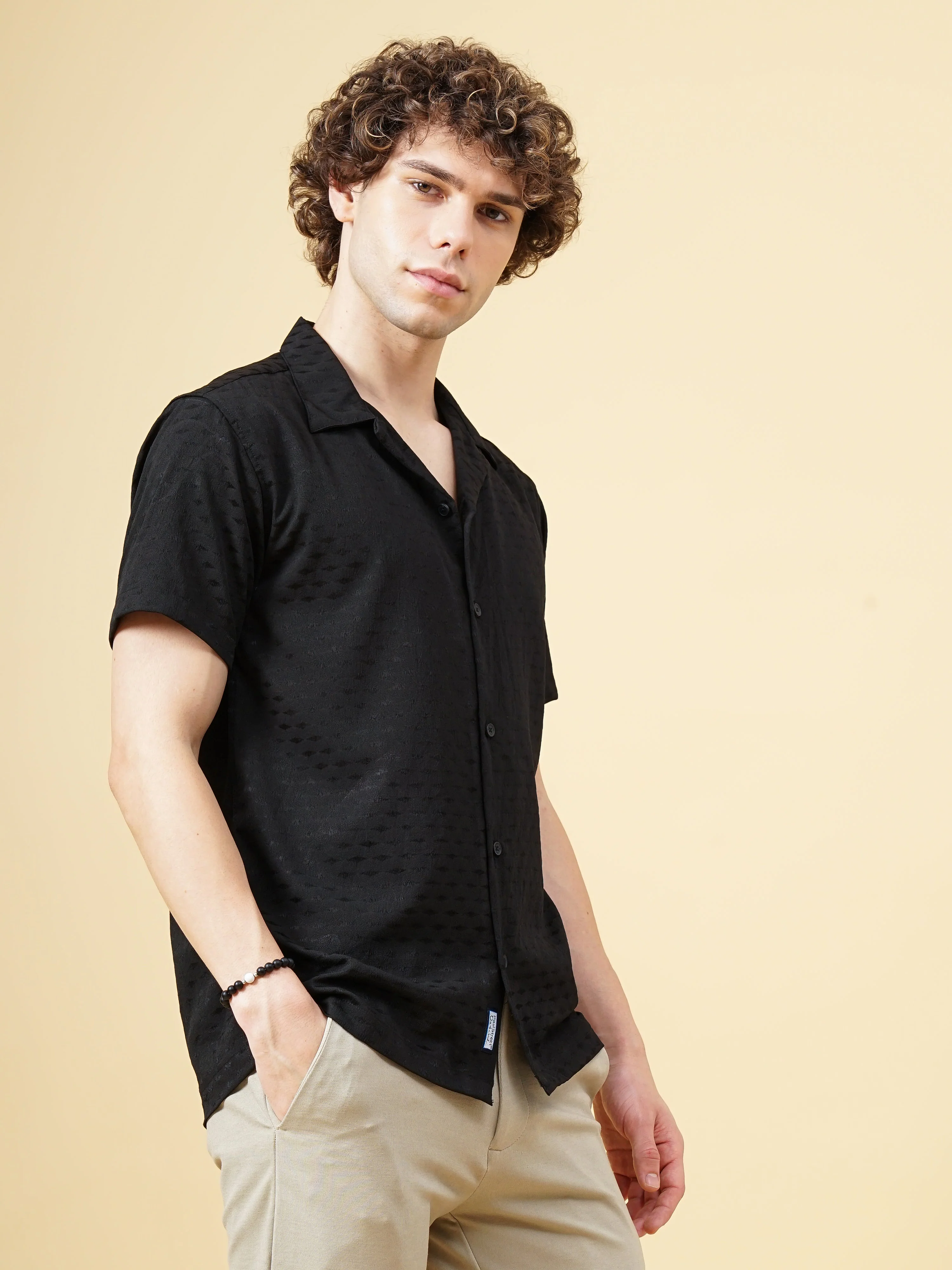 Men Zingy Bubble Black Shirt - Image 4