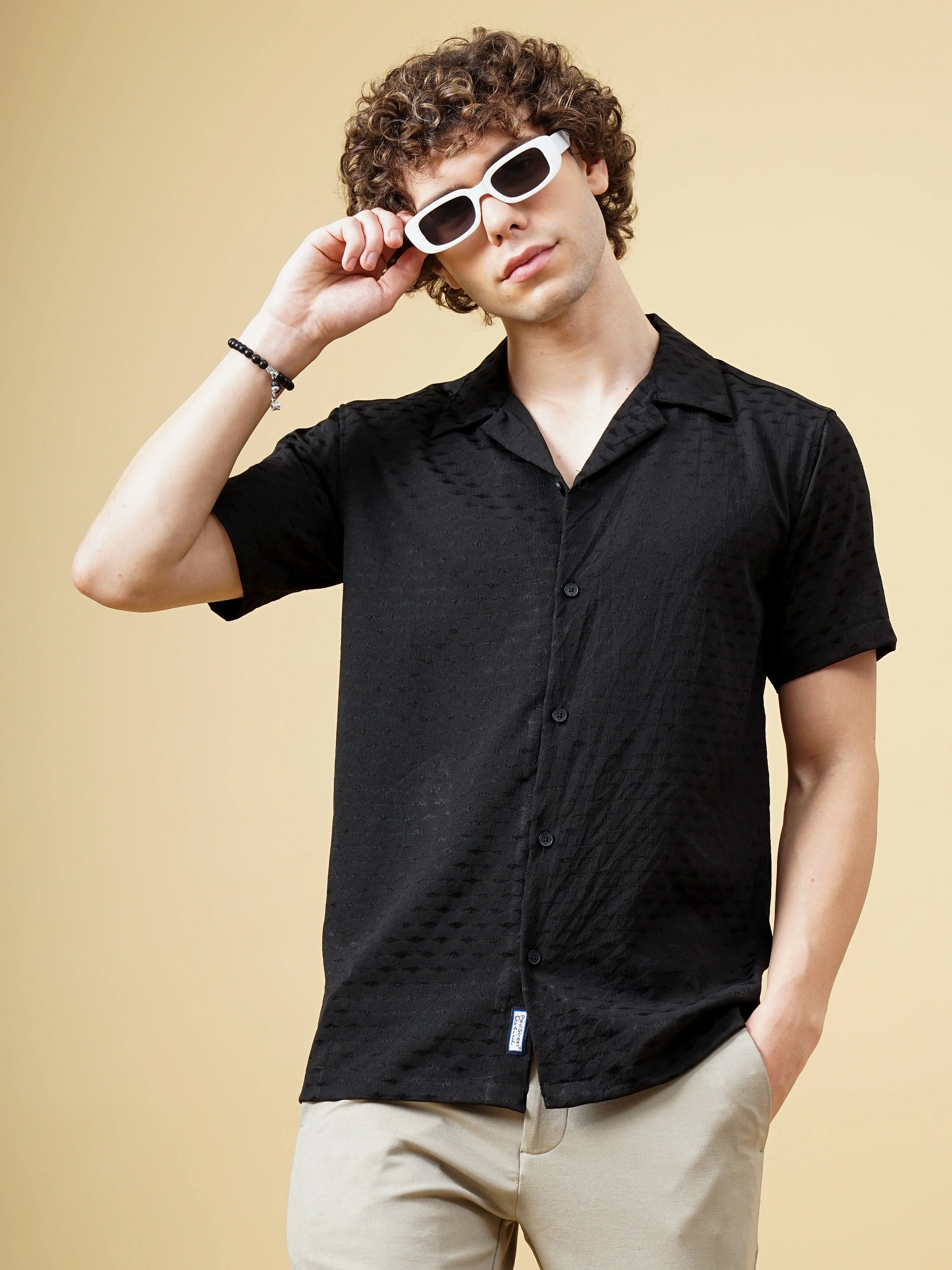 Men Zingy Bubble Black Shirt - Image 5