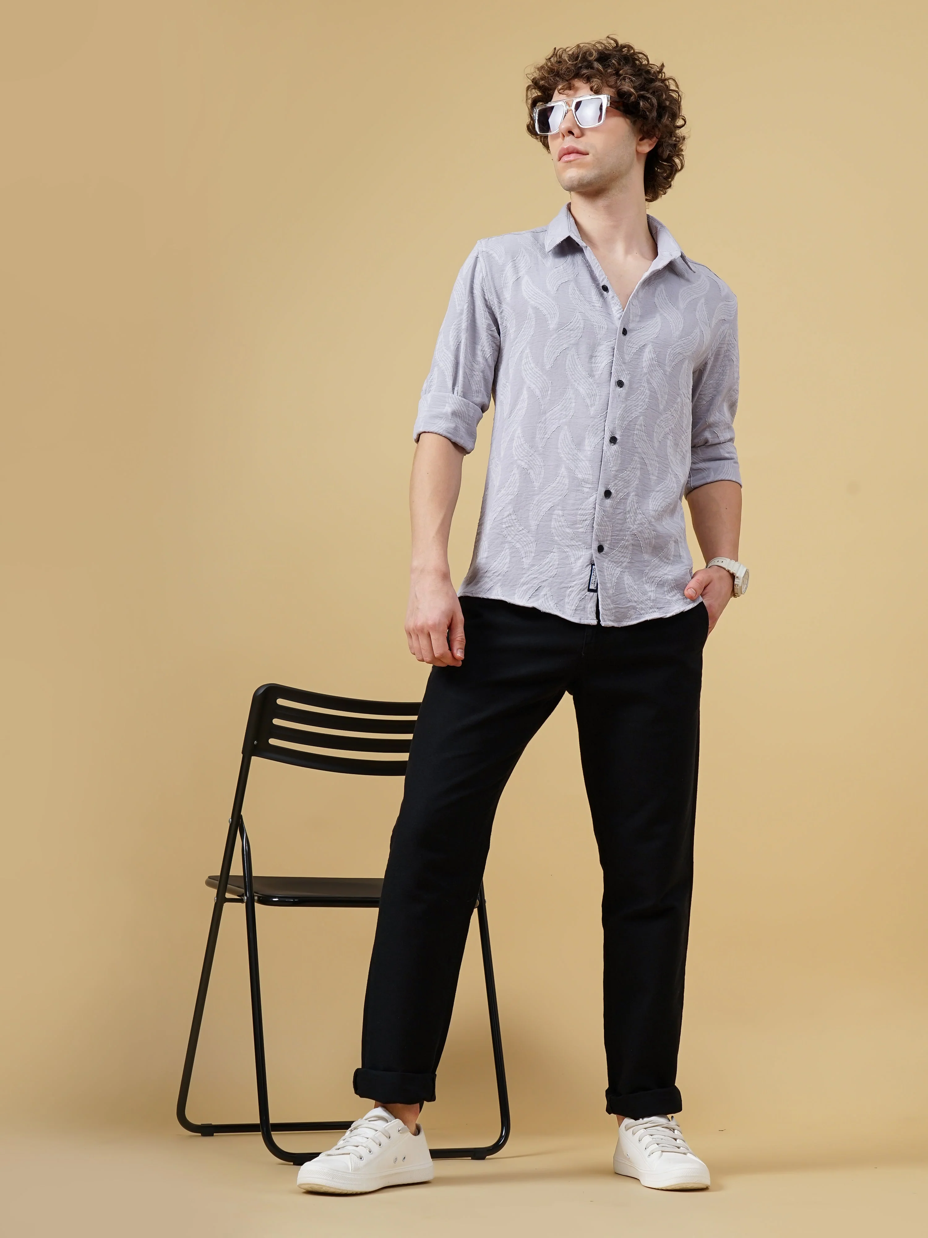 Men Zingy Bubble Black Shirt - Image 6