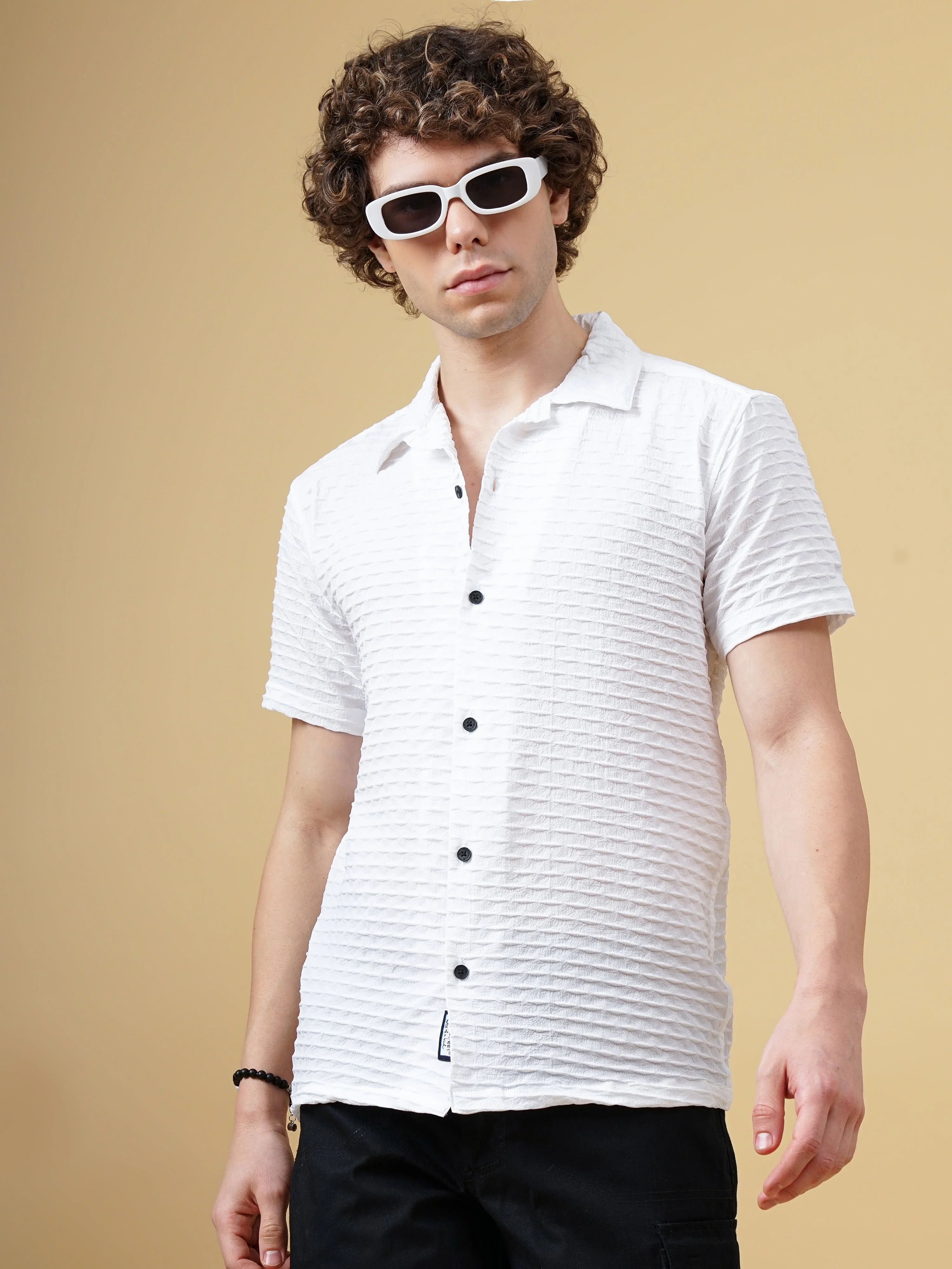 Men Zingy Bubble White Shirt - Image 4