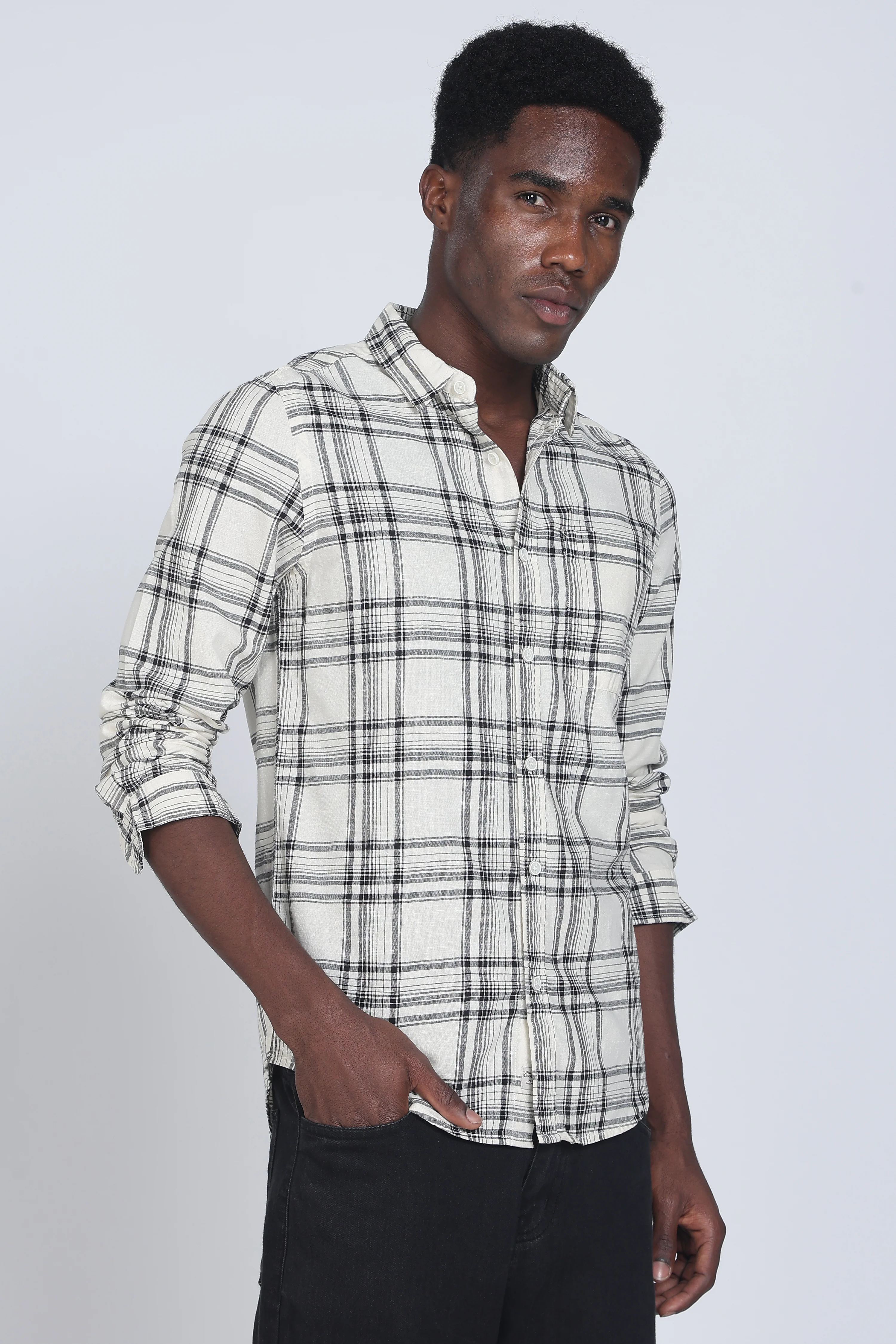 Men Zinnia Cotton Check Shirt - Image 4