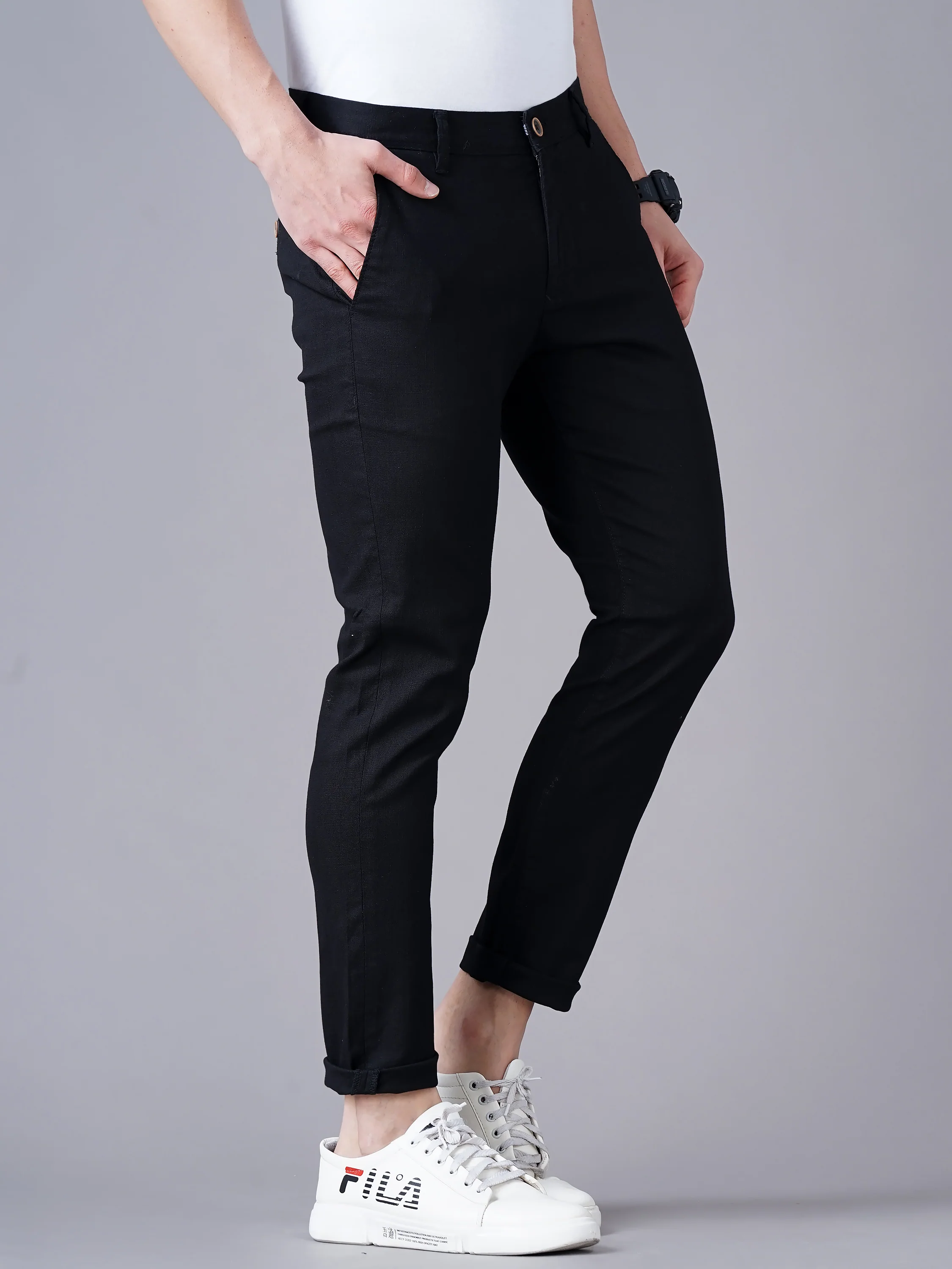 Men Black Trousers - Image 3