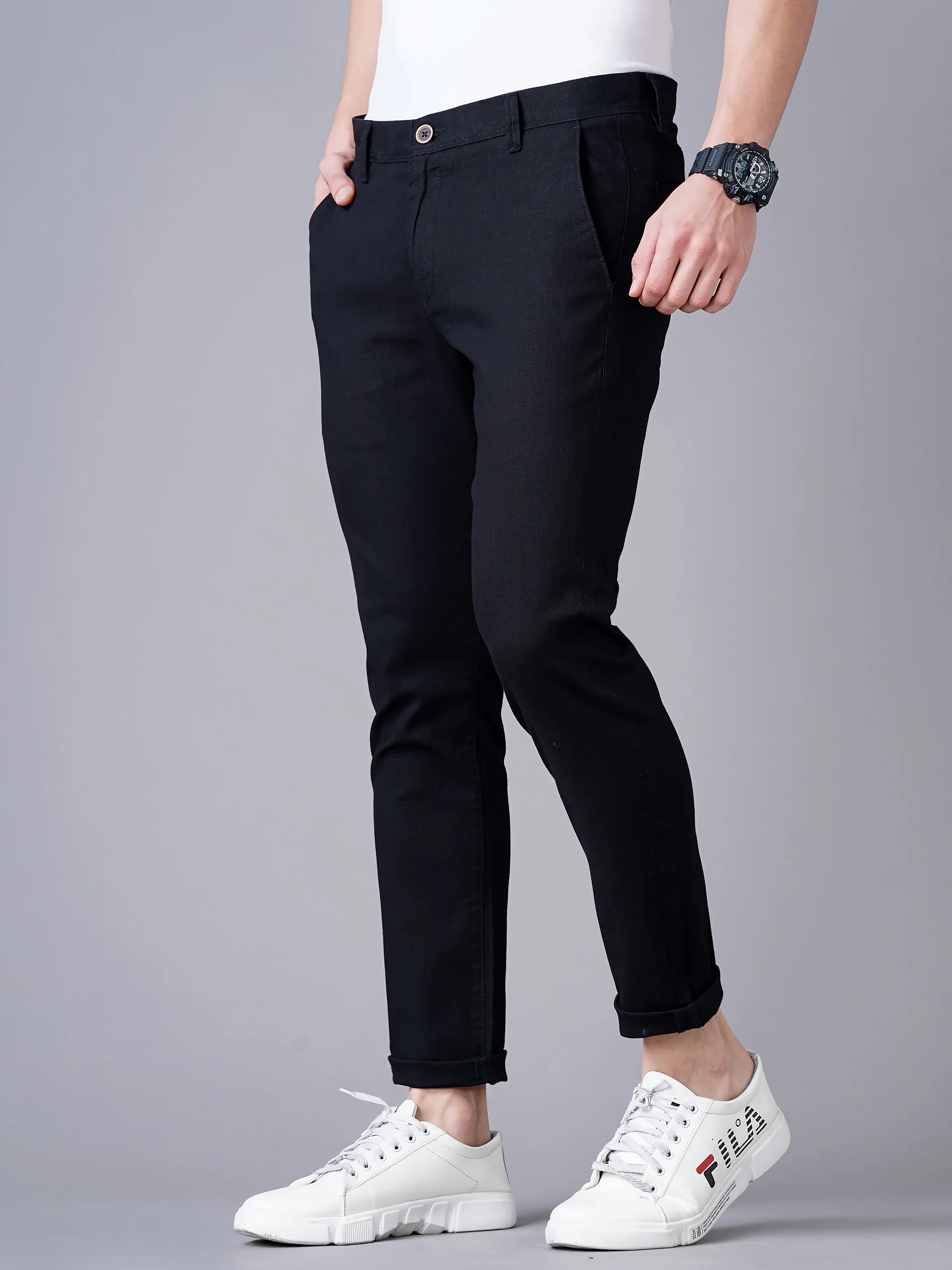 Men Black Trousers - Image 4