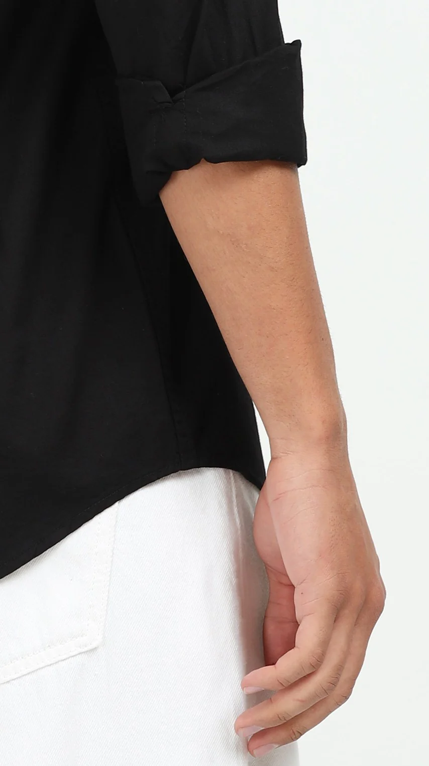 Men Black Twill Shirt Slim Fit - Image 7