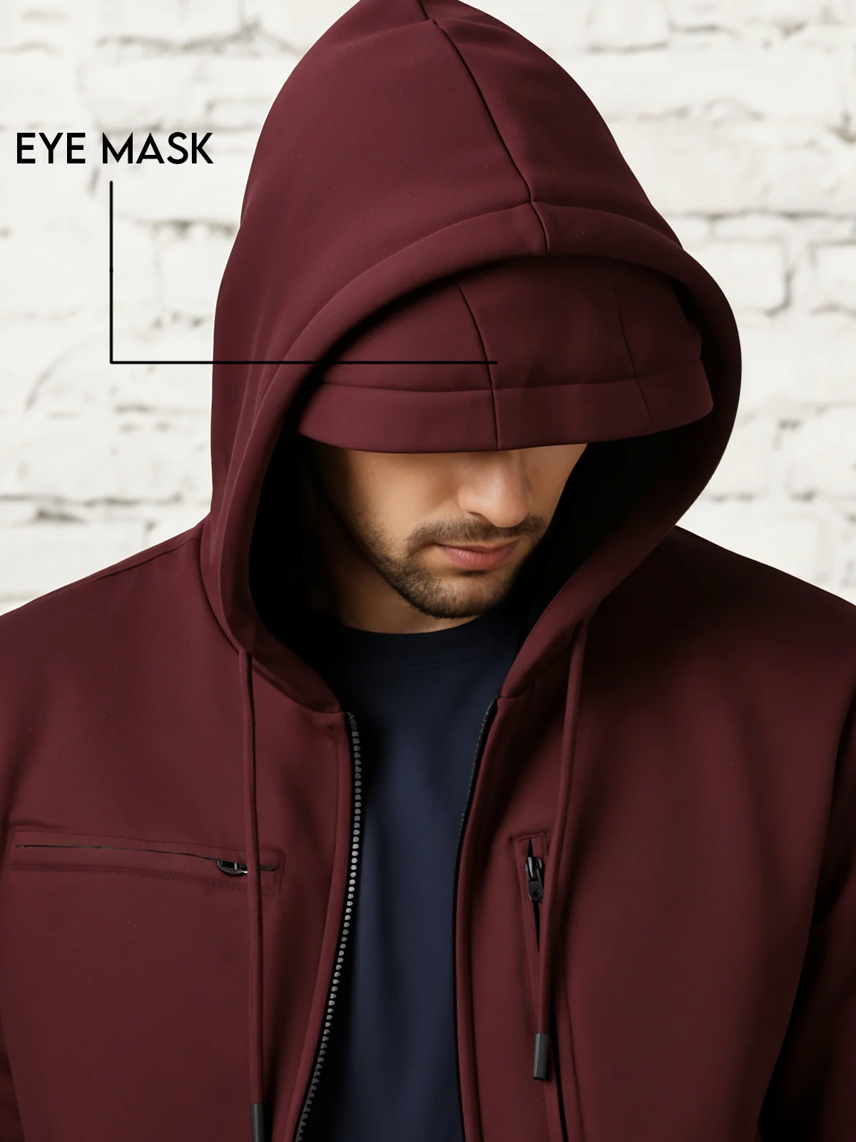 Men Maroon Utility Travel Hoodie - Image 3