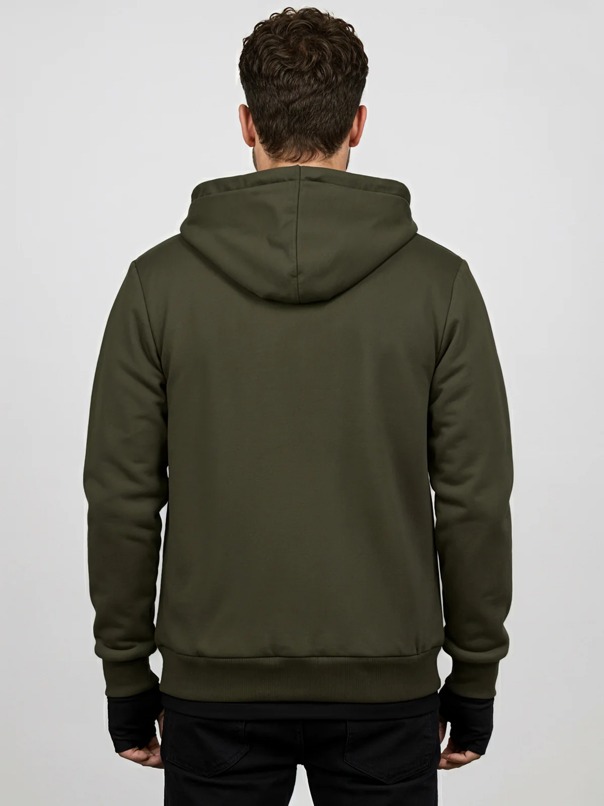 Men Olive Utility Travel Hoodie - Image 7