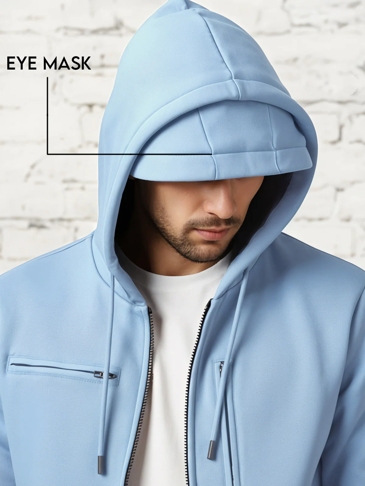 Men Blue Utility Travel Hoodie - Image 3
