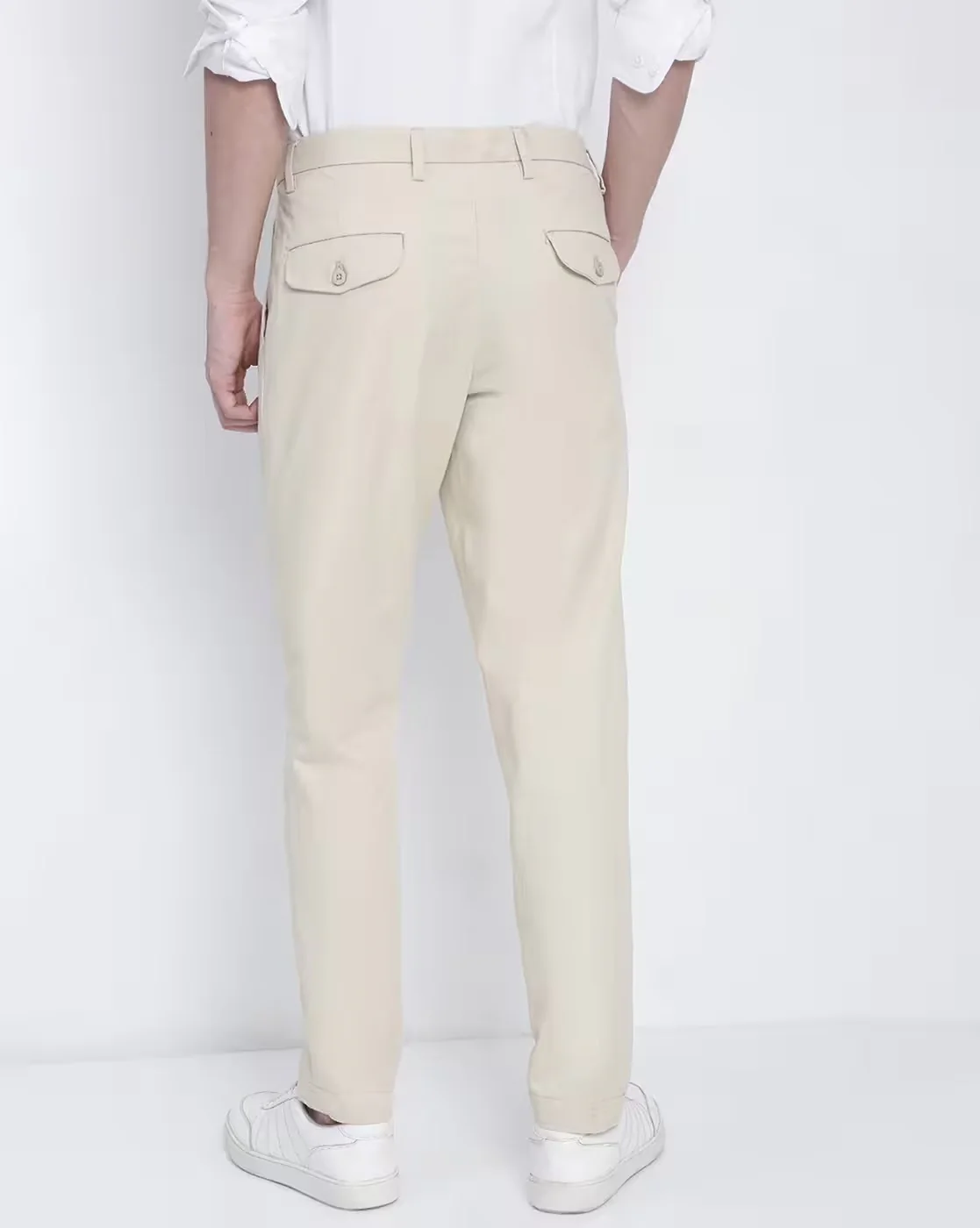 Men Cream Trousers - Image 4