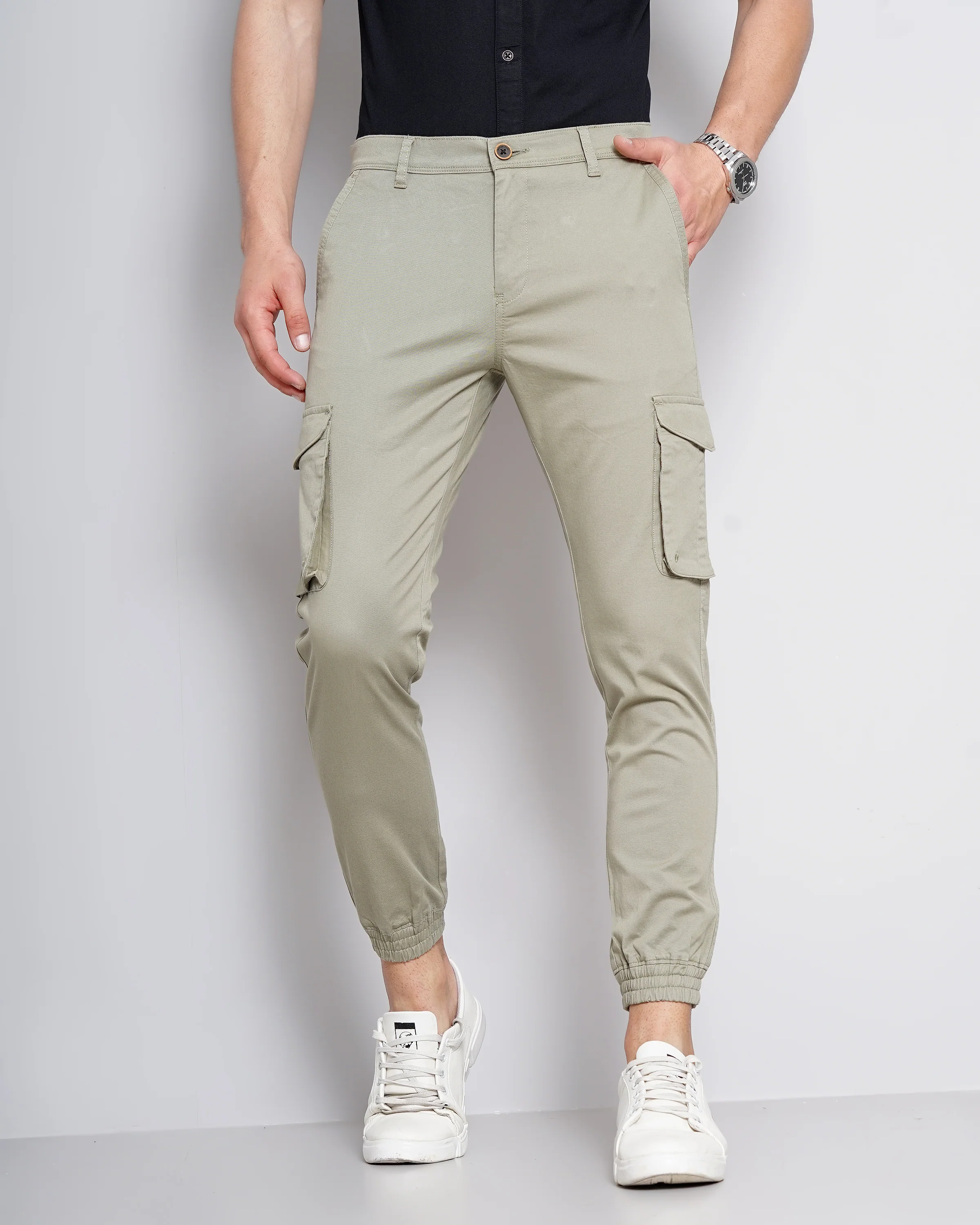 Men Green Joggers - Image 2