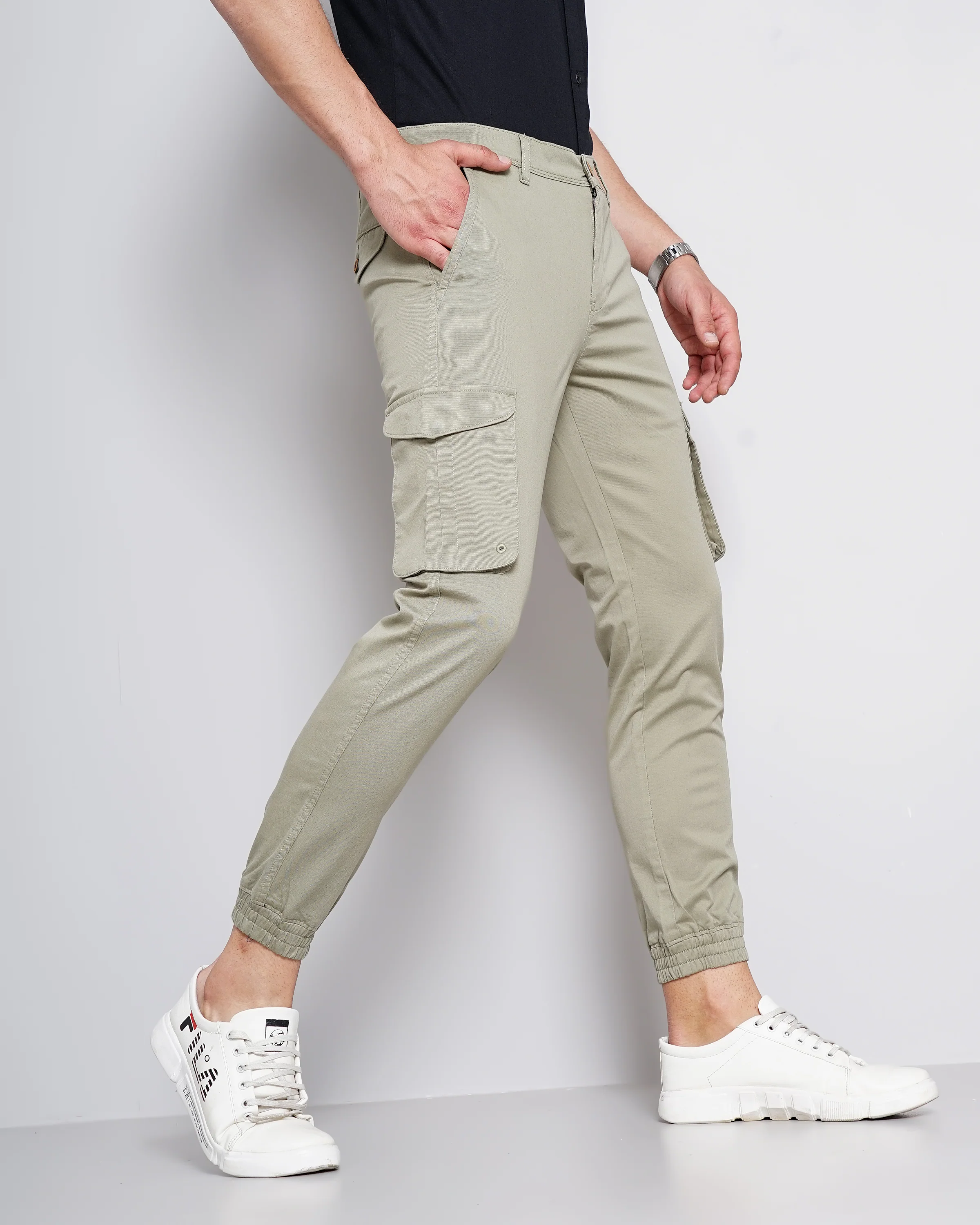 Men Green Joggers - Image 3