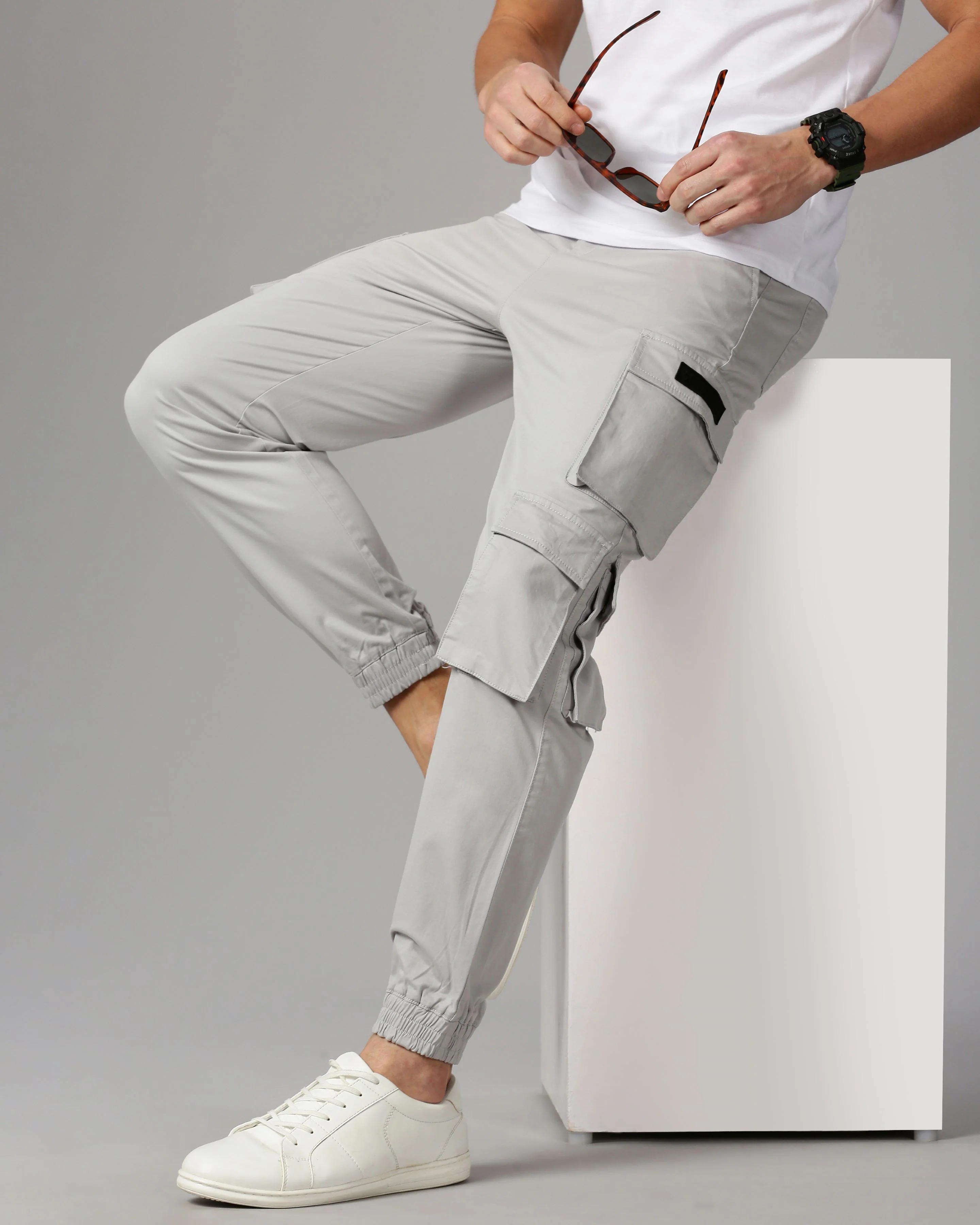 Men Grey Joggers - Image 2