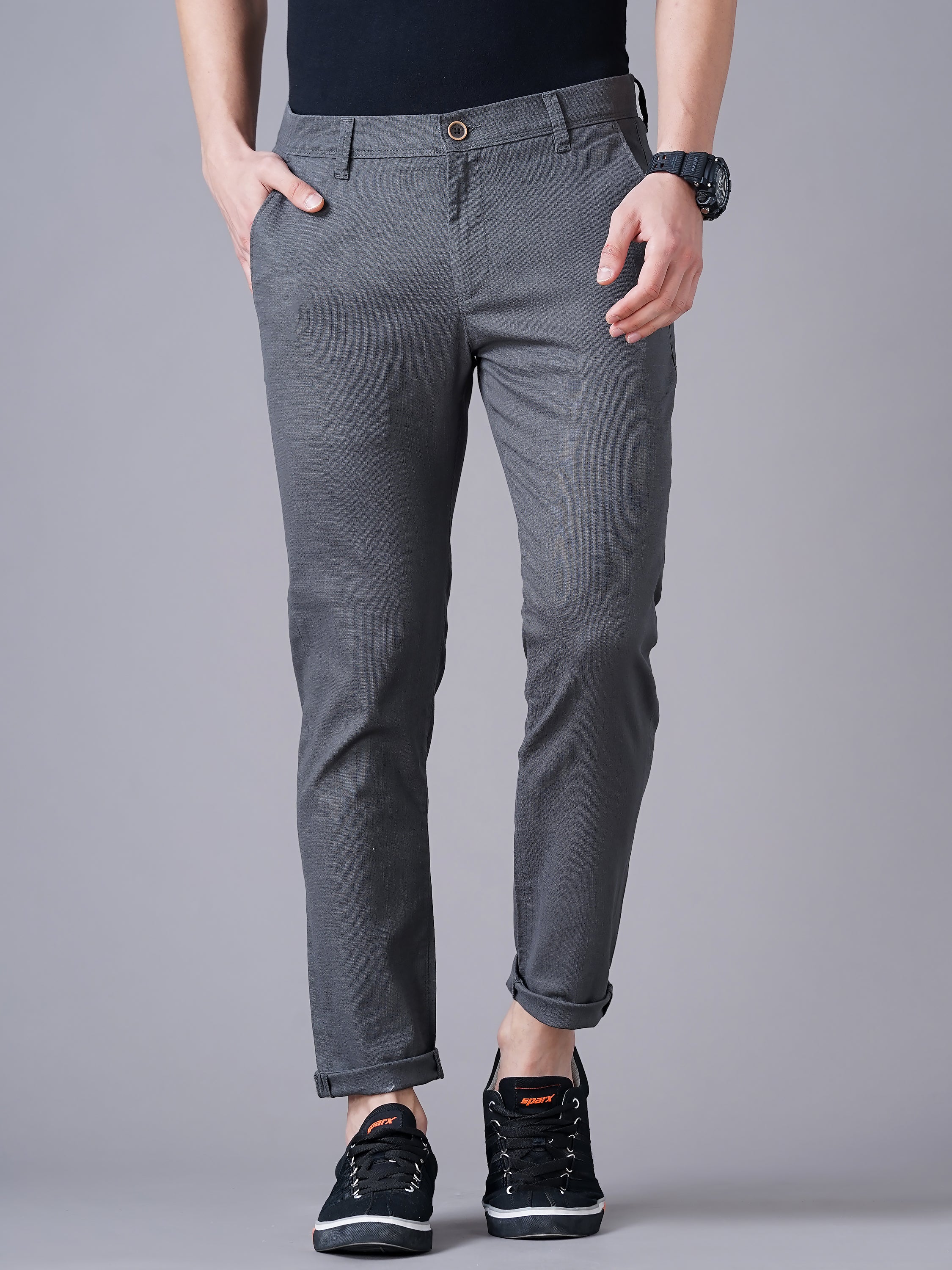 Men Grey Trousers
