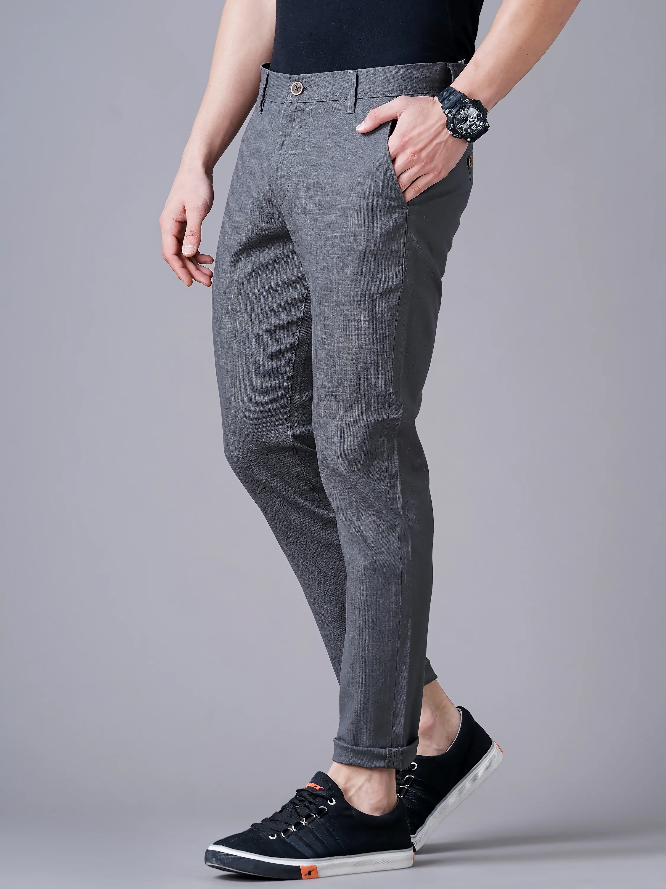 Men Grey Trousers - Image 3