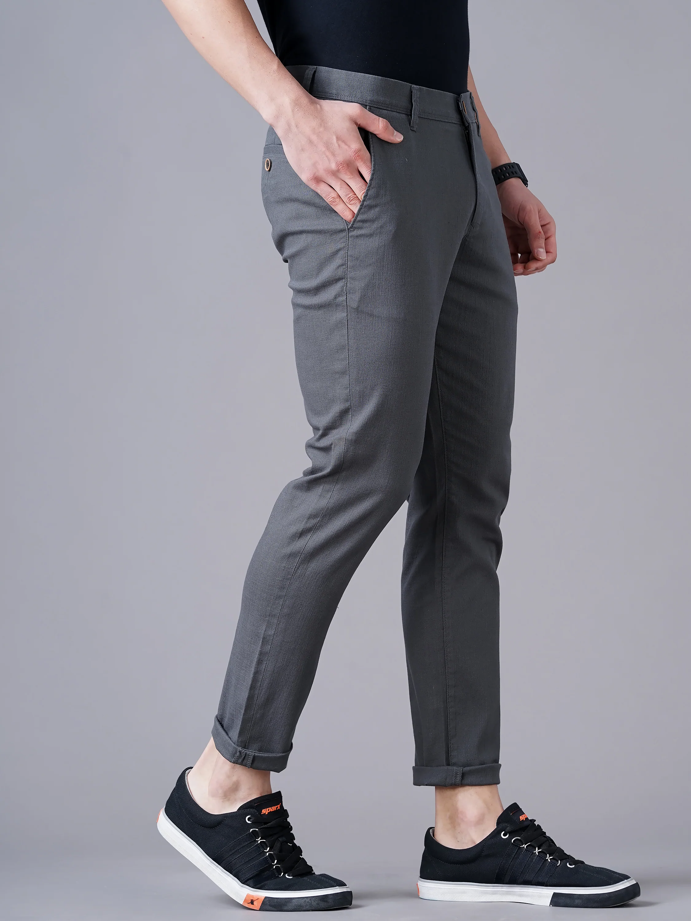 Men Grey Trousers - Image 4