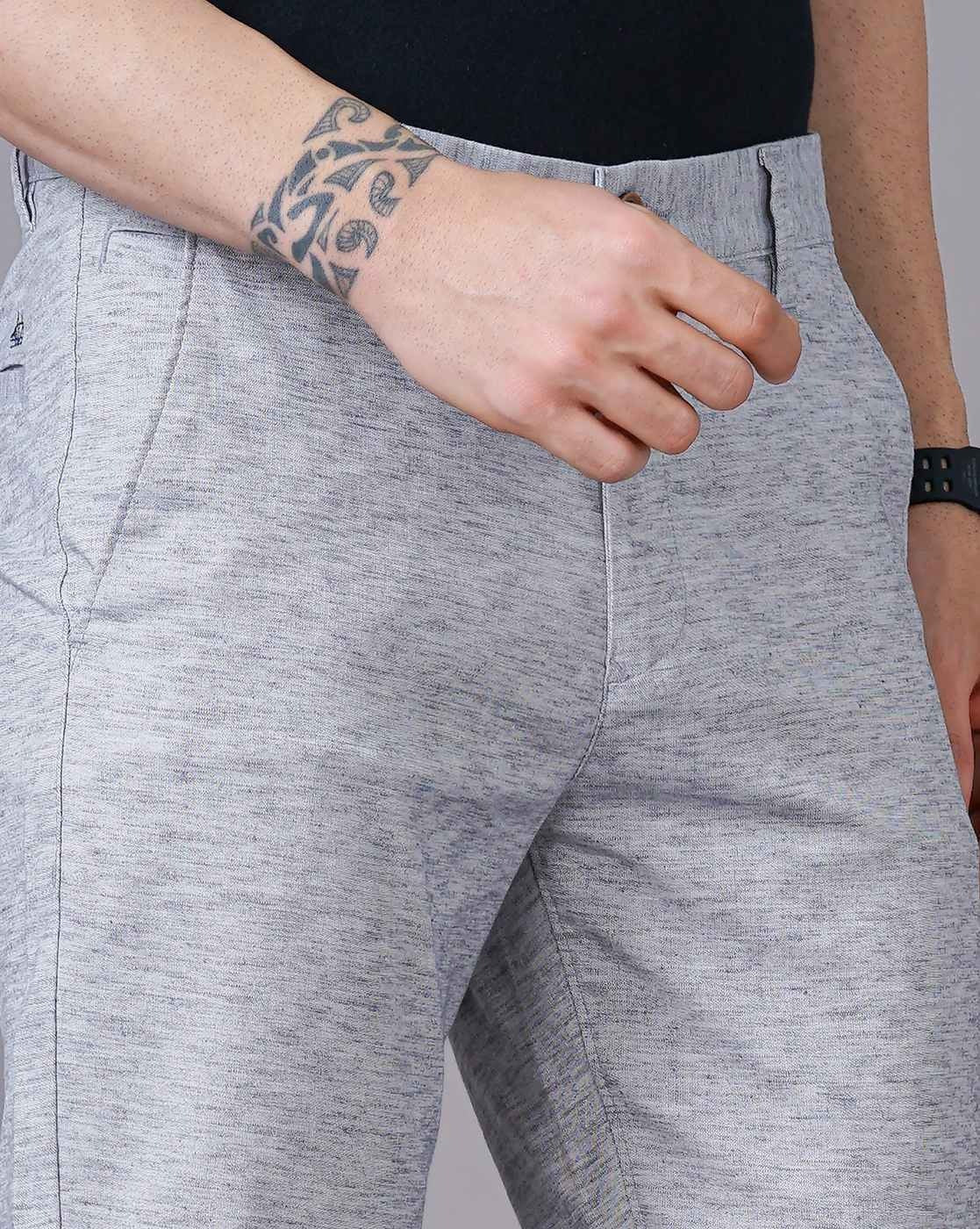 Men Grey Trousers - Image 3