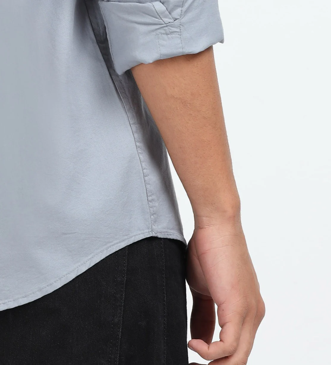 Men Grey Twill Shirt Slim Fit - Image 7