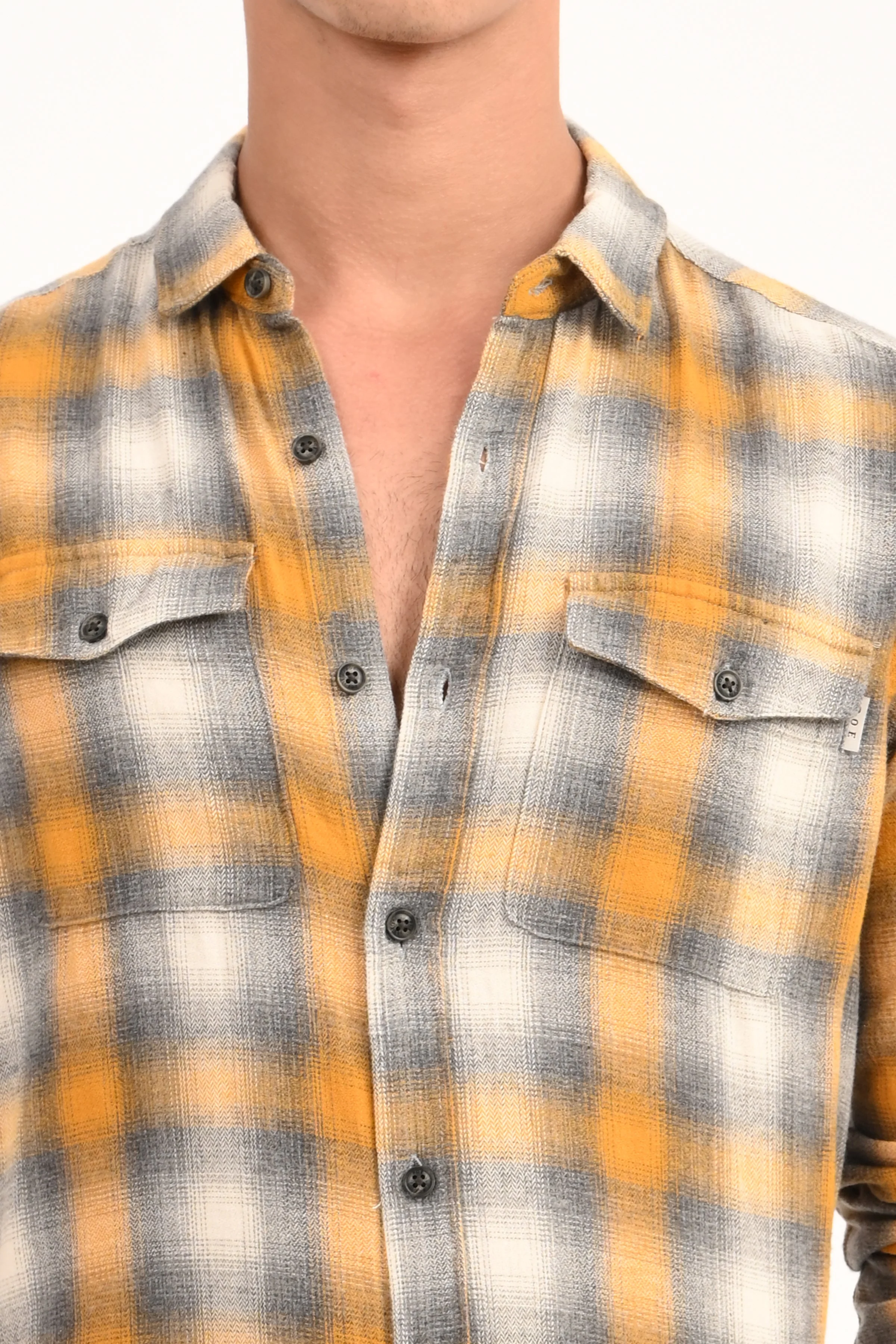 Men Leton Yellow Flannel Check Shirt - Image 7
