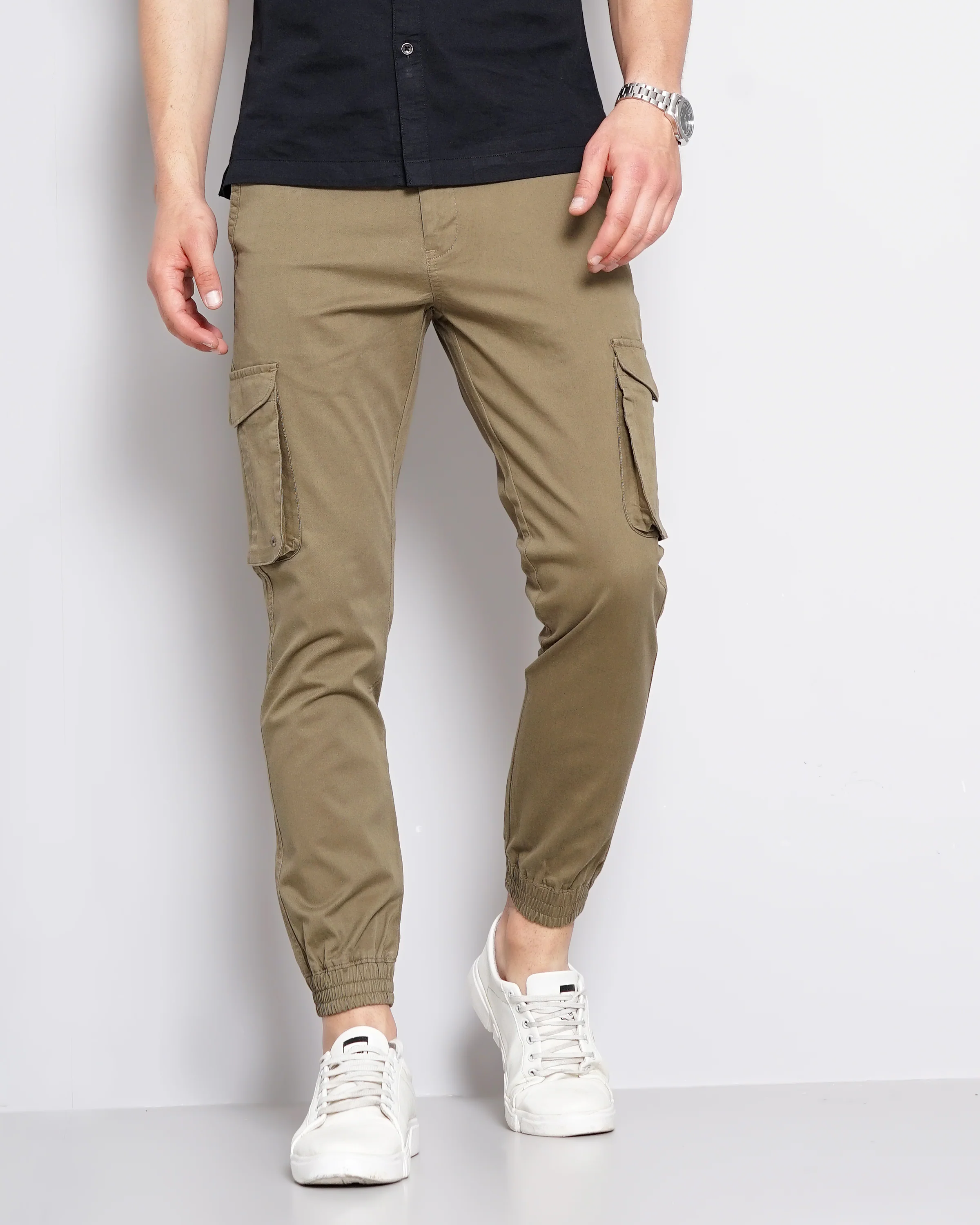 Men Olive Joggers - Image 6