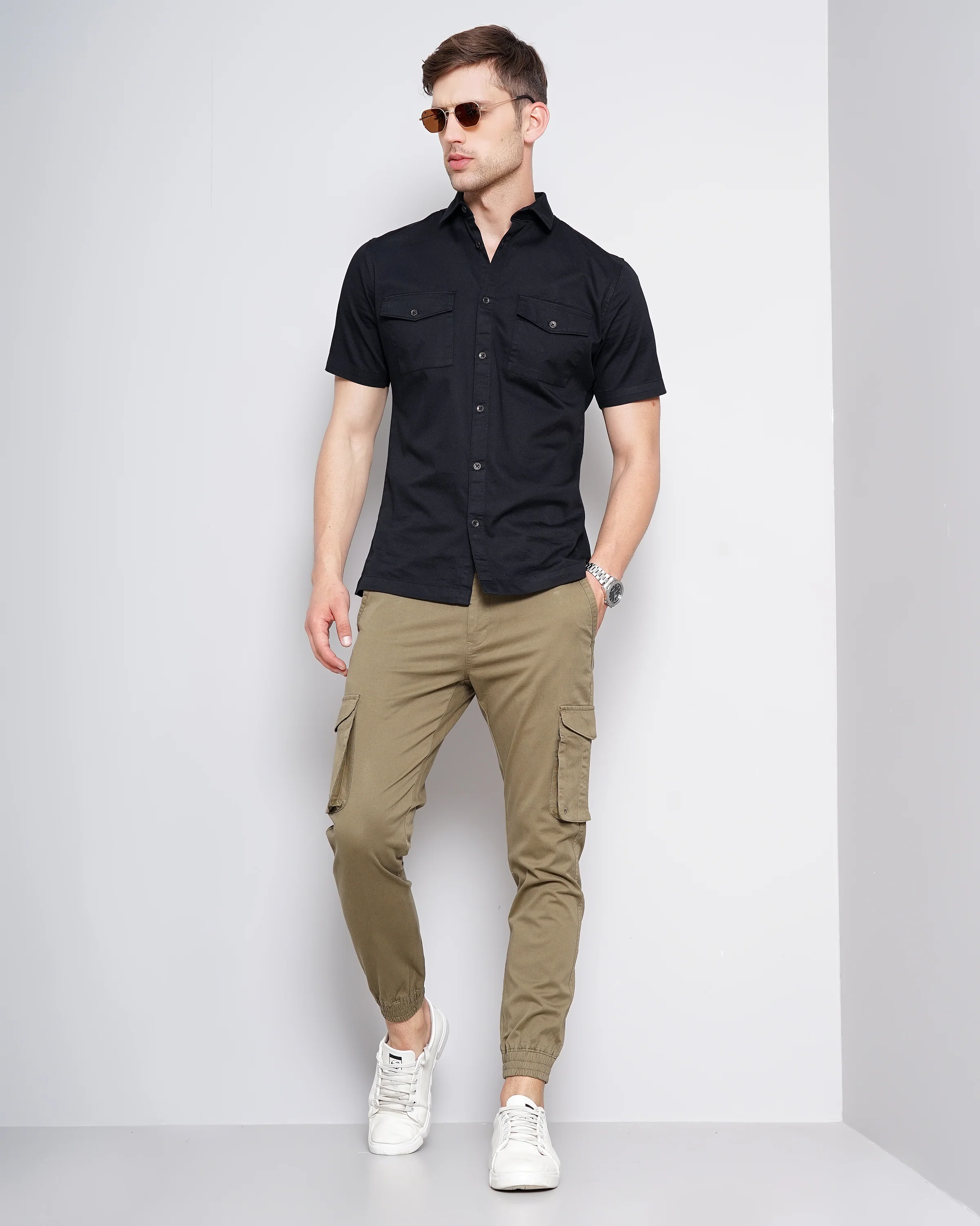 Men Olive Joggers - Image 7