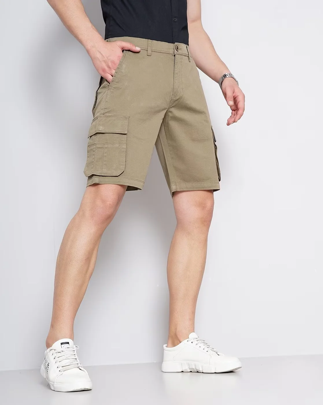 Men Olive Shorts - Image 3