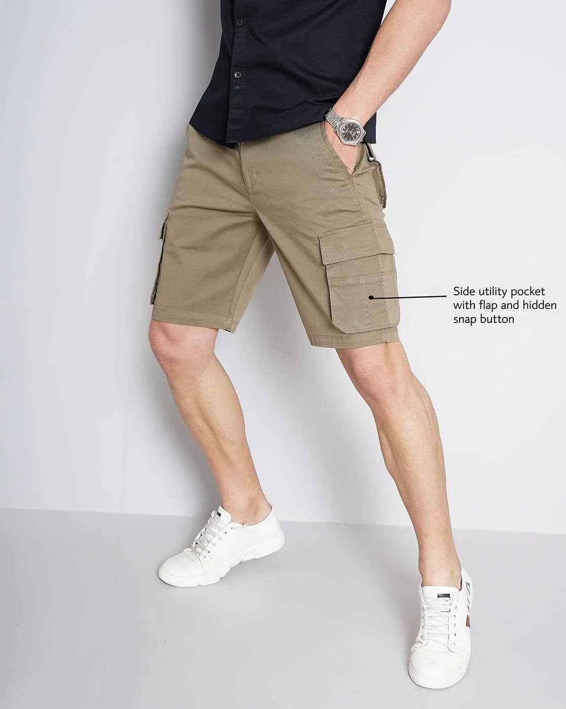 Men Olive Shorts - Image 4