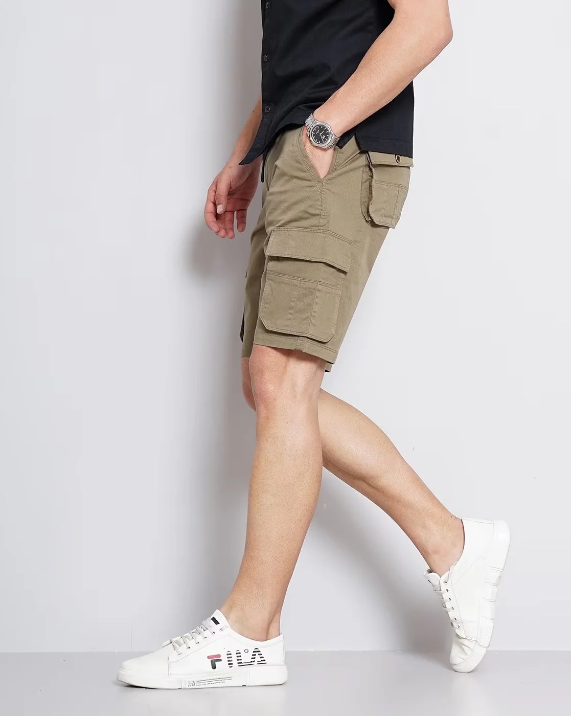 Men Olive Shorts - Image 6