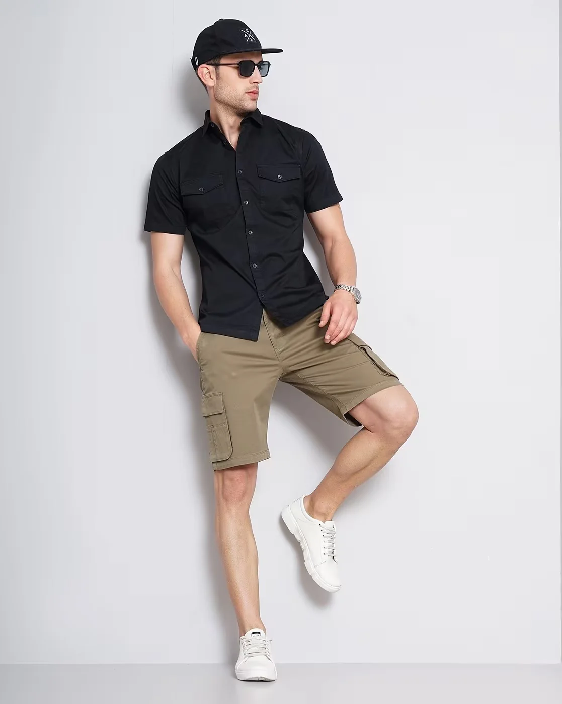 Men Olive Shorts - Image 7