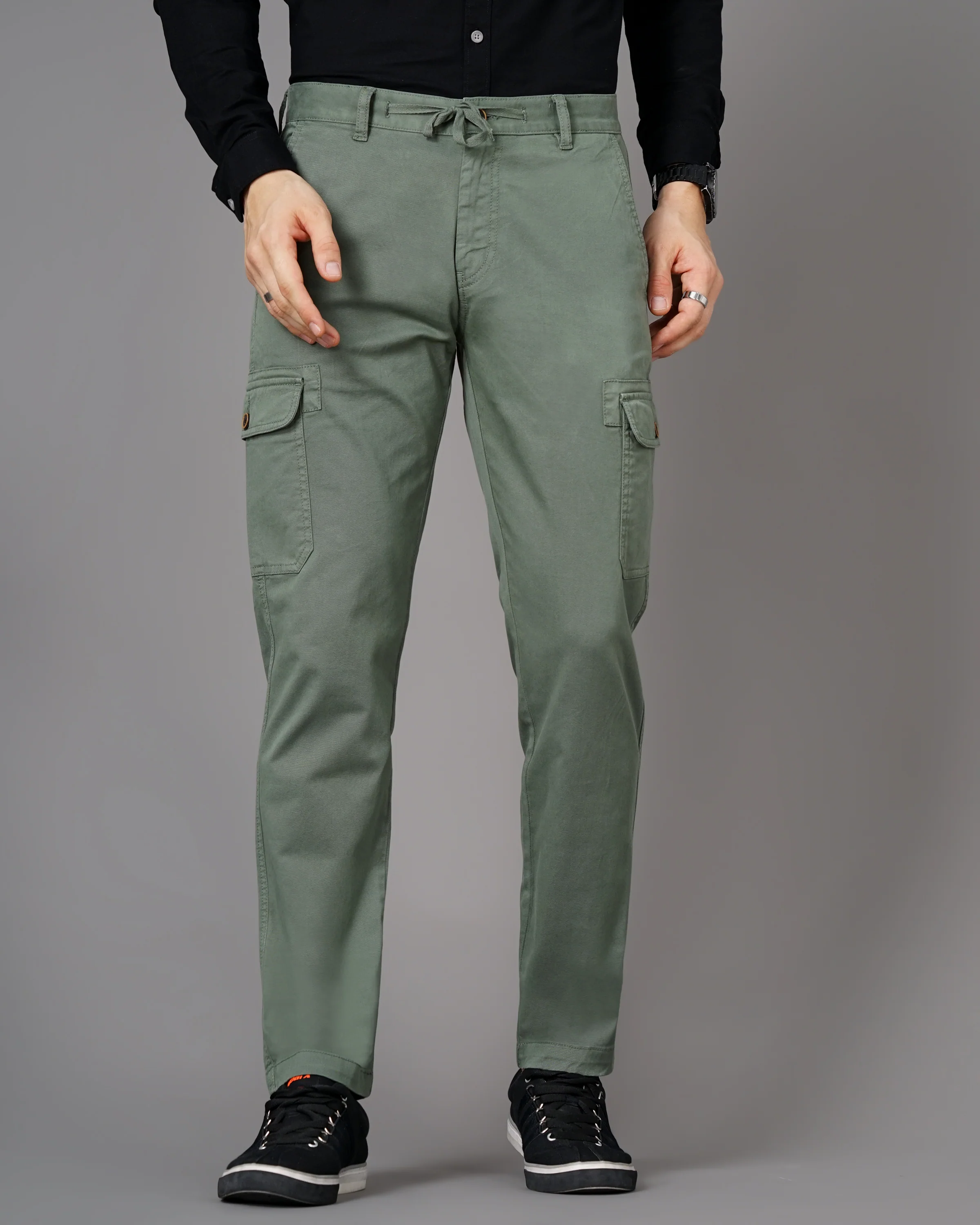 Men Olive Trousers - Image 3