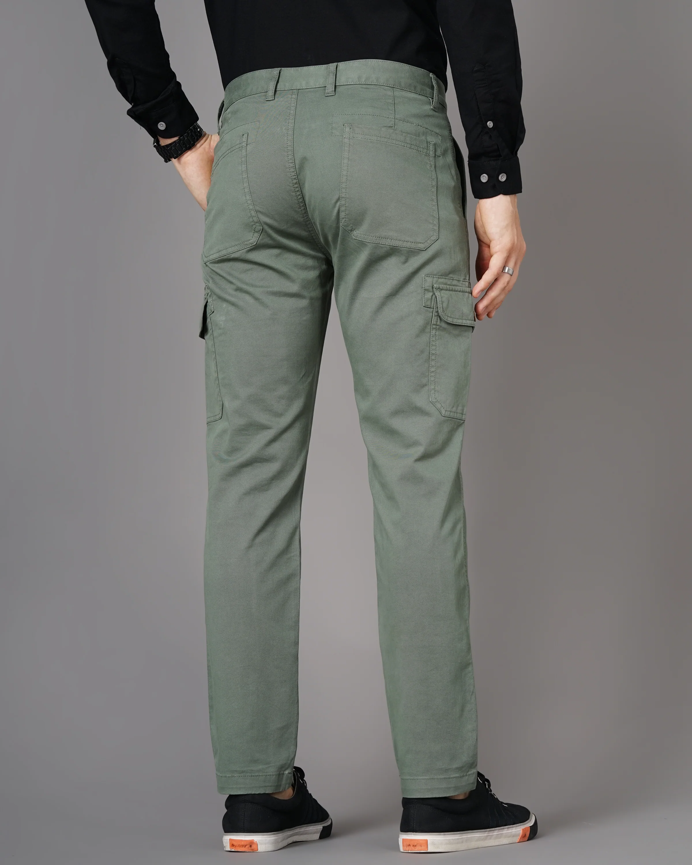 Men Olive Trousers - Image 5