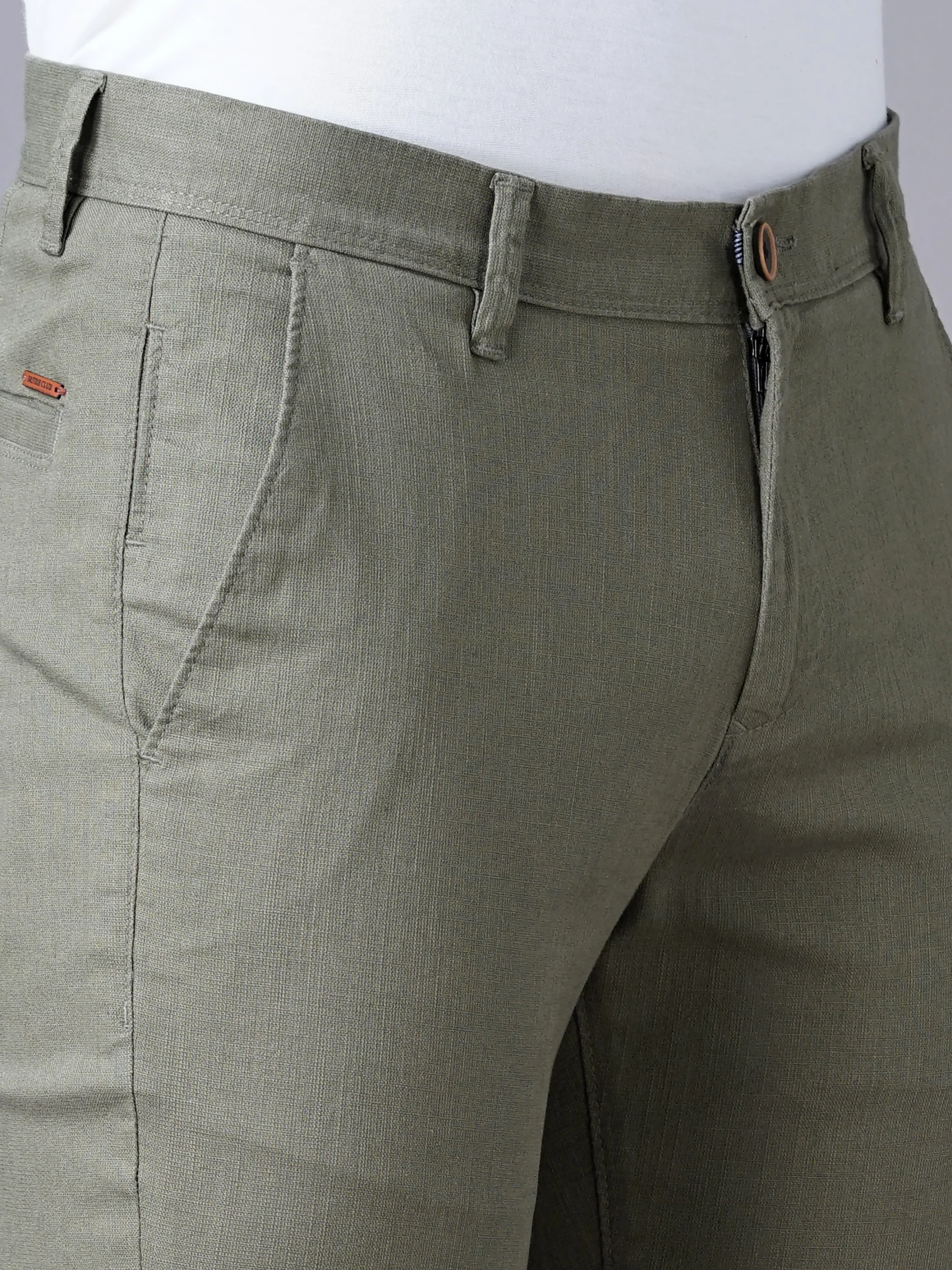 Men Olive Trousers - Image 2