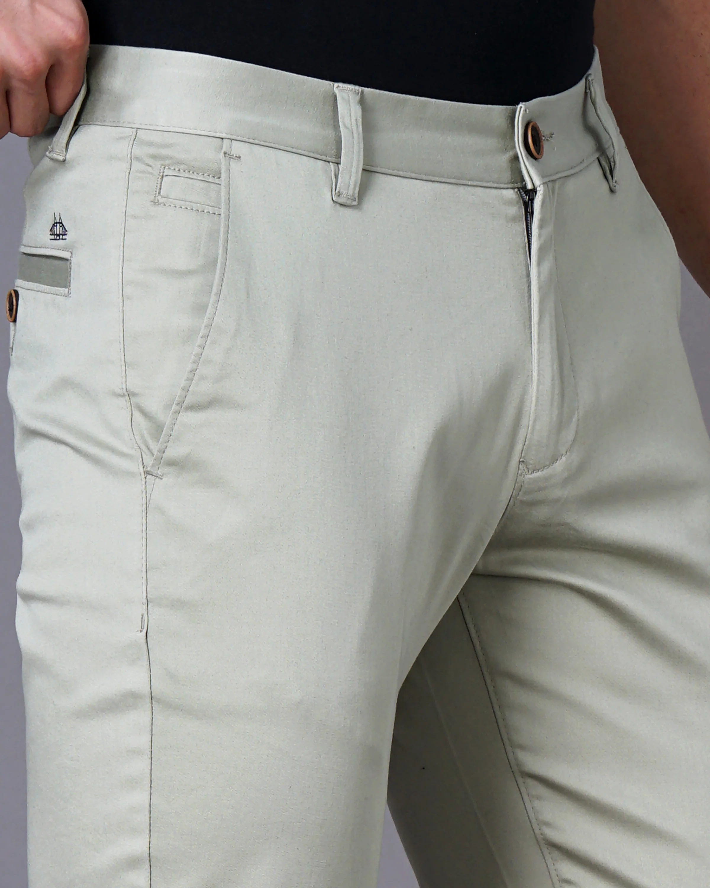 Men Olive Trousers - Image 2