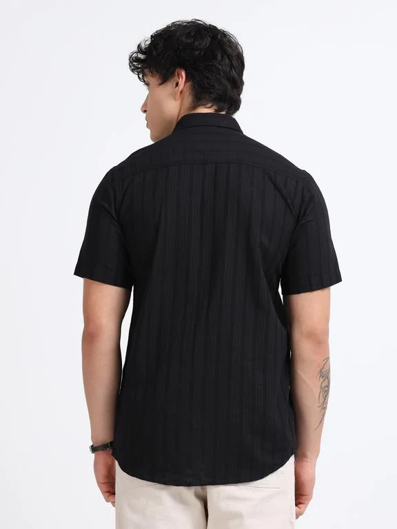 Men Premium Striped Short Sleeve Casual Shirt - Image 5