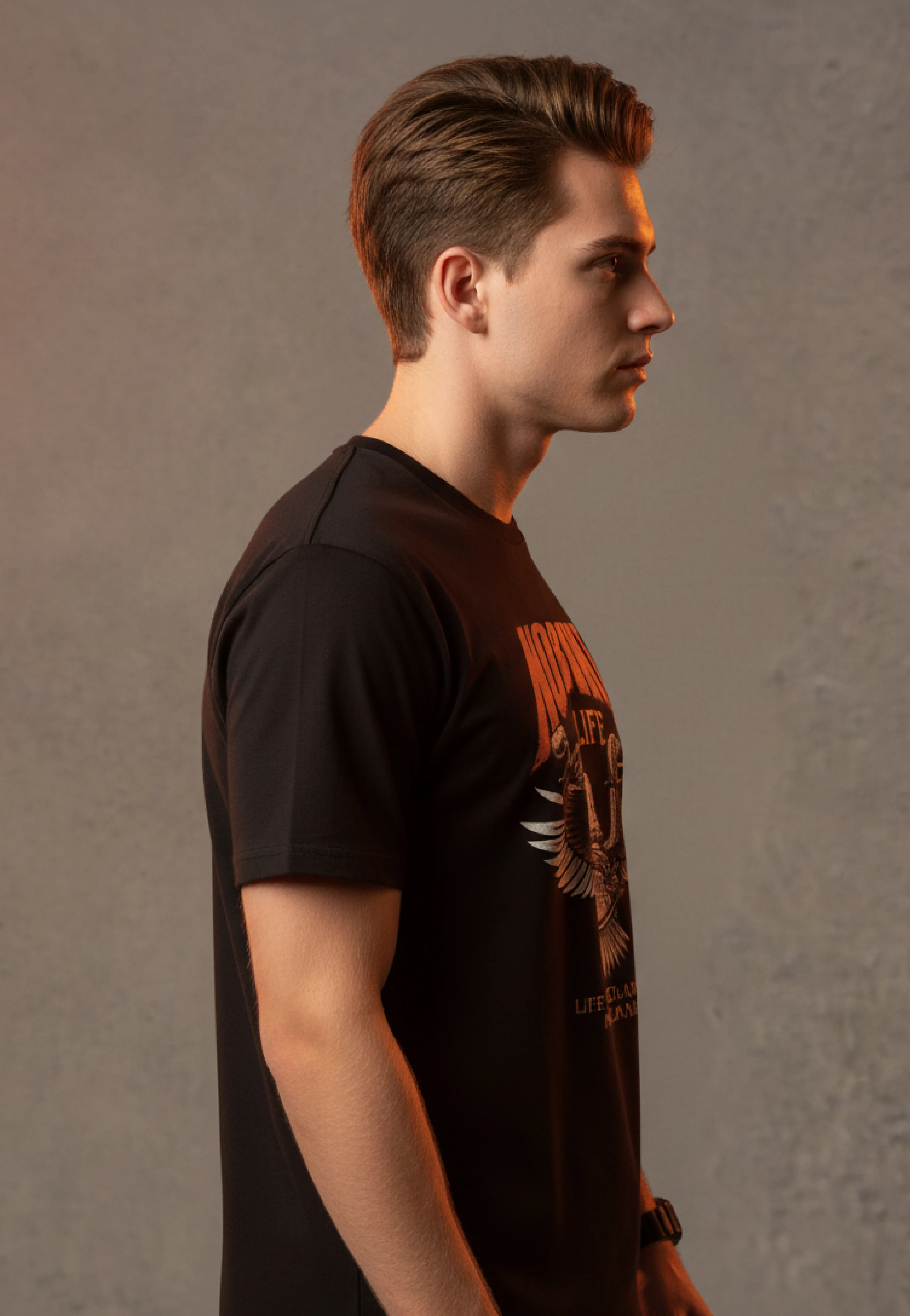Men Printed Black Cotton Tshirt - Image 5