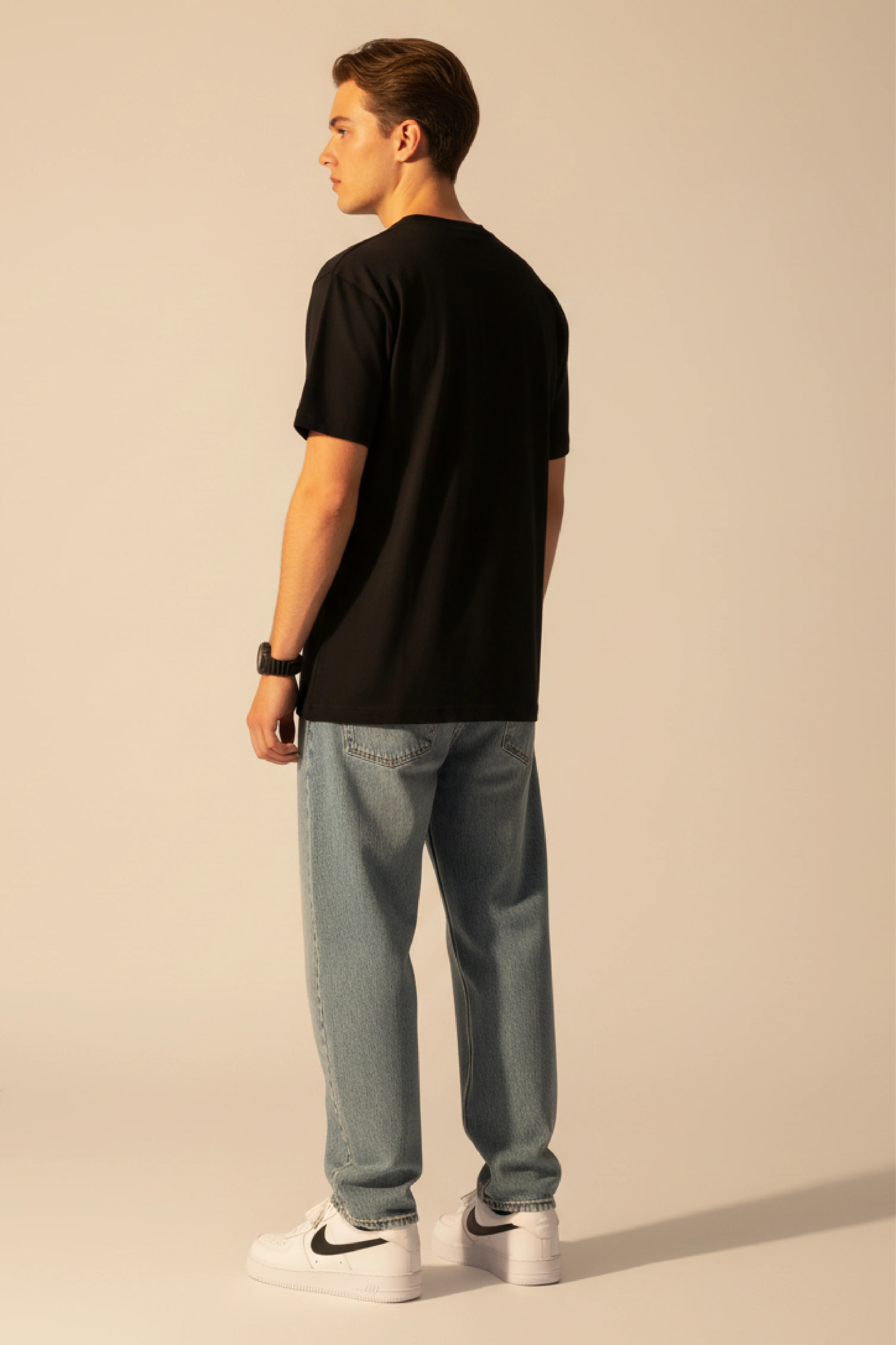 Men Printed Black Cotton Tshirt - Image 5