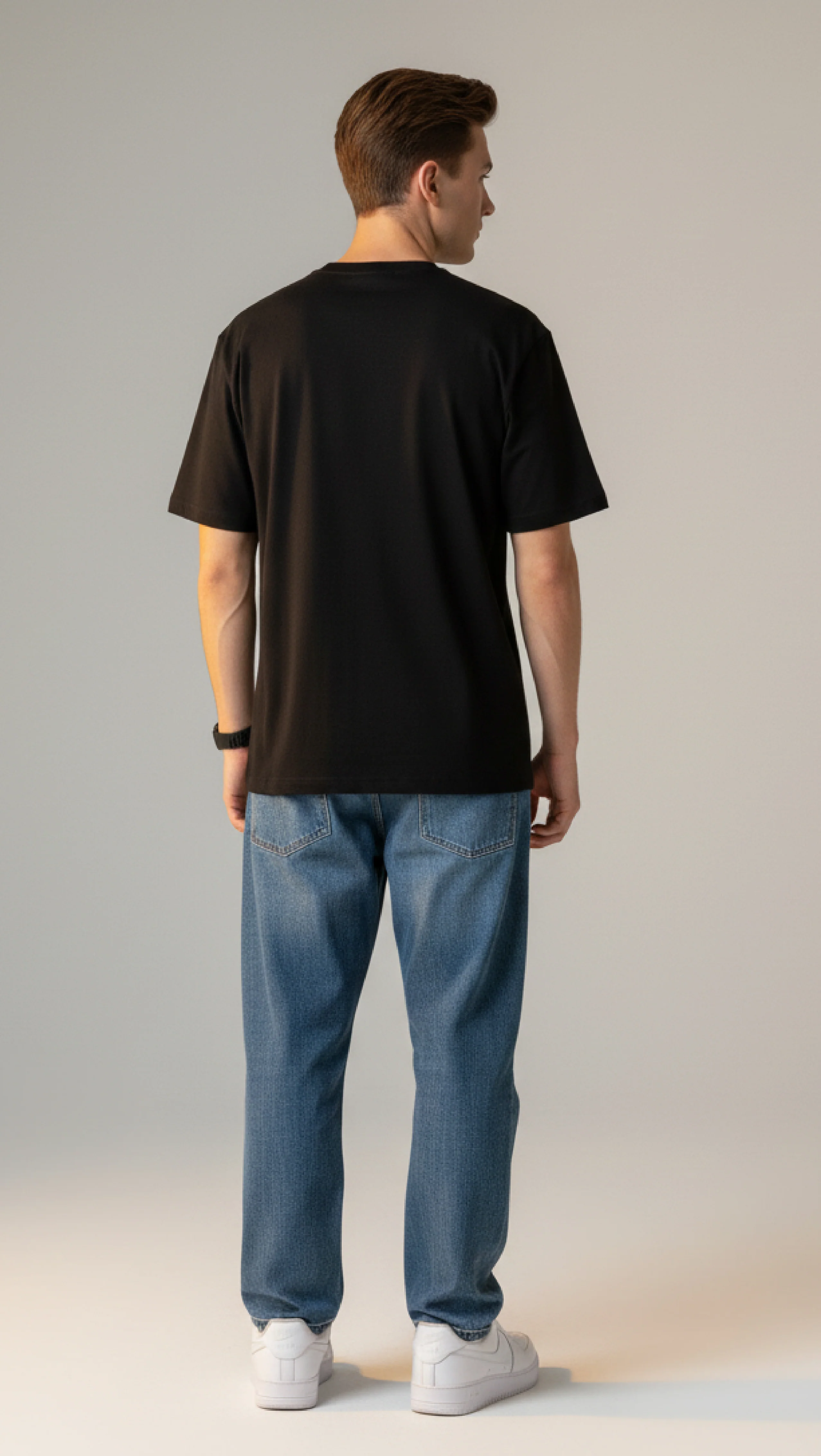 Men Printed Black Cotton Tshirt - Image 2