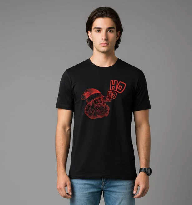 Men Printed Black Cotton Tshirt - Image 10
