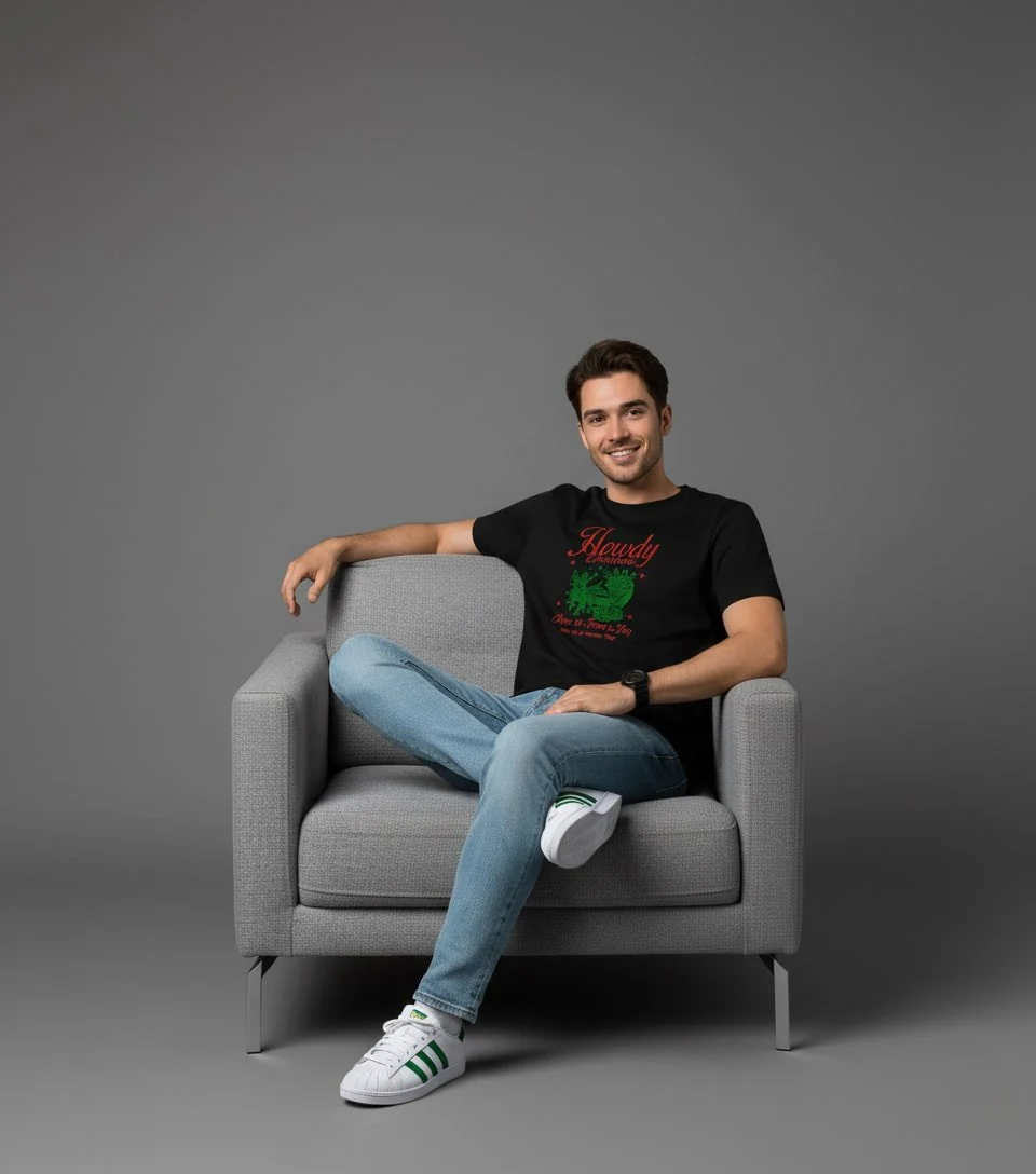 Men Printed Black Cotton Tshirt - Image 4