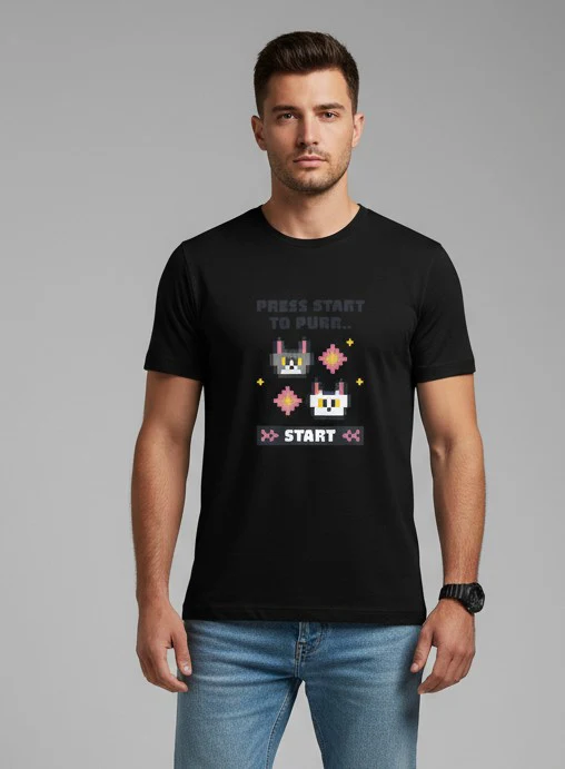 Men Printed Black Cotton Tshirt - Image 6
