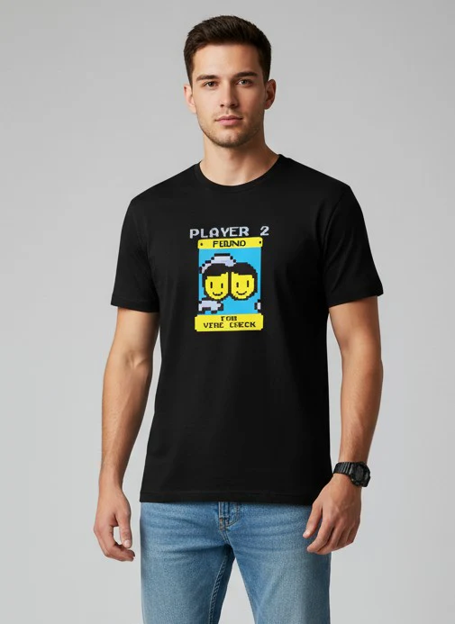 Men Printed Black Cotton Tshirt - Image 4