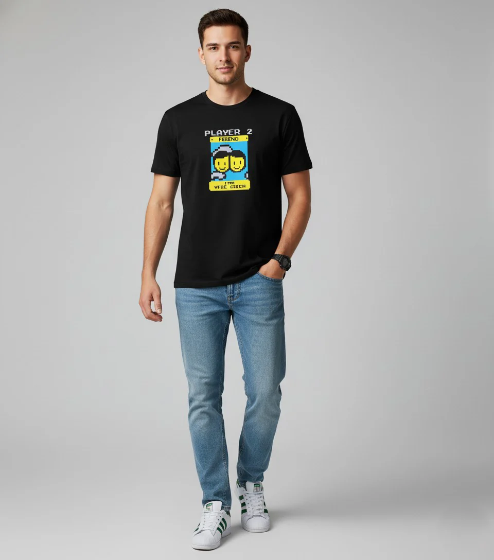 Men Printed Black Cotton Tshirt - Image 5