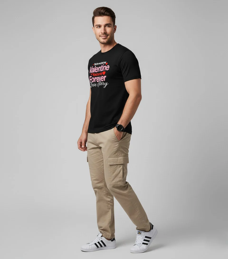 Men Printed Black Cotton Tshirt - Image 5