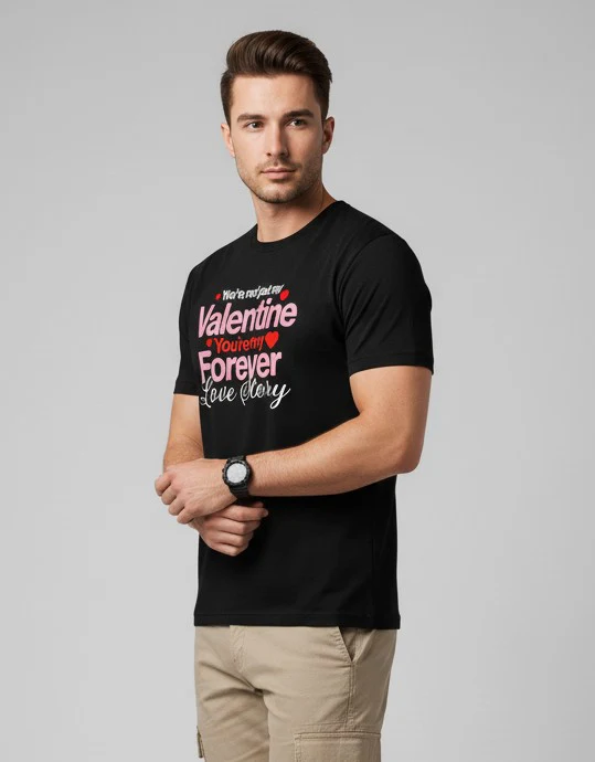 Men Printed Black Cotton Tshirt - Image 6
