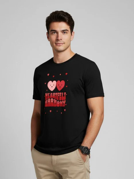 Men Printed Black Cotton Tshirt - Image 7