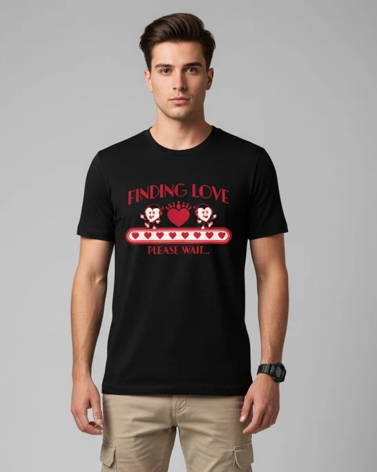 Men Printed Black Cotton Tshirt - Image 3