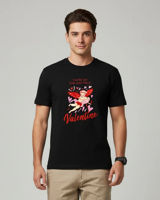 Men Printed Black Cotton Tshirt - Image 4