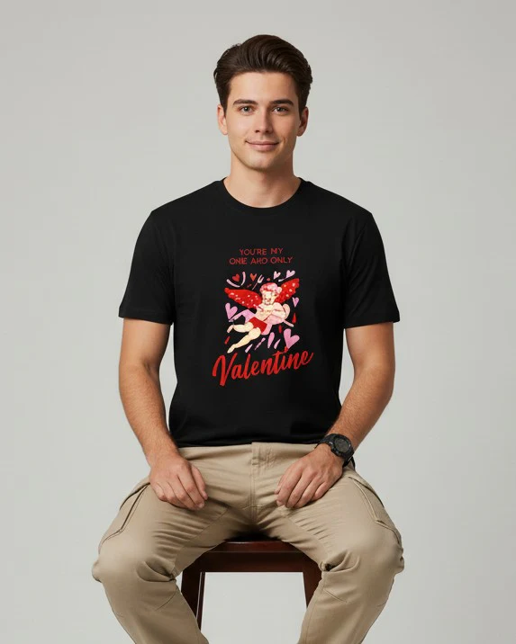 Men Printed Black Cotton Tshirt - Image 5