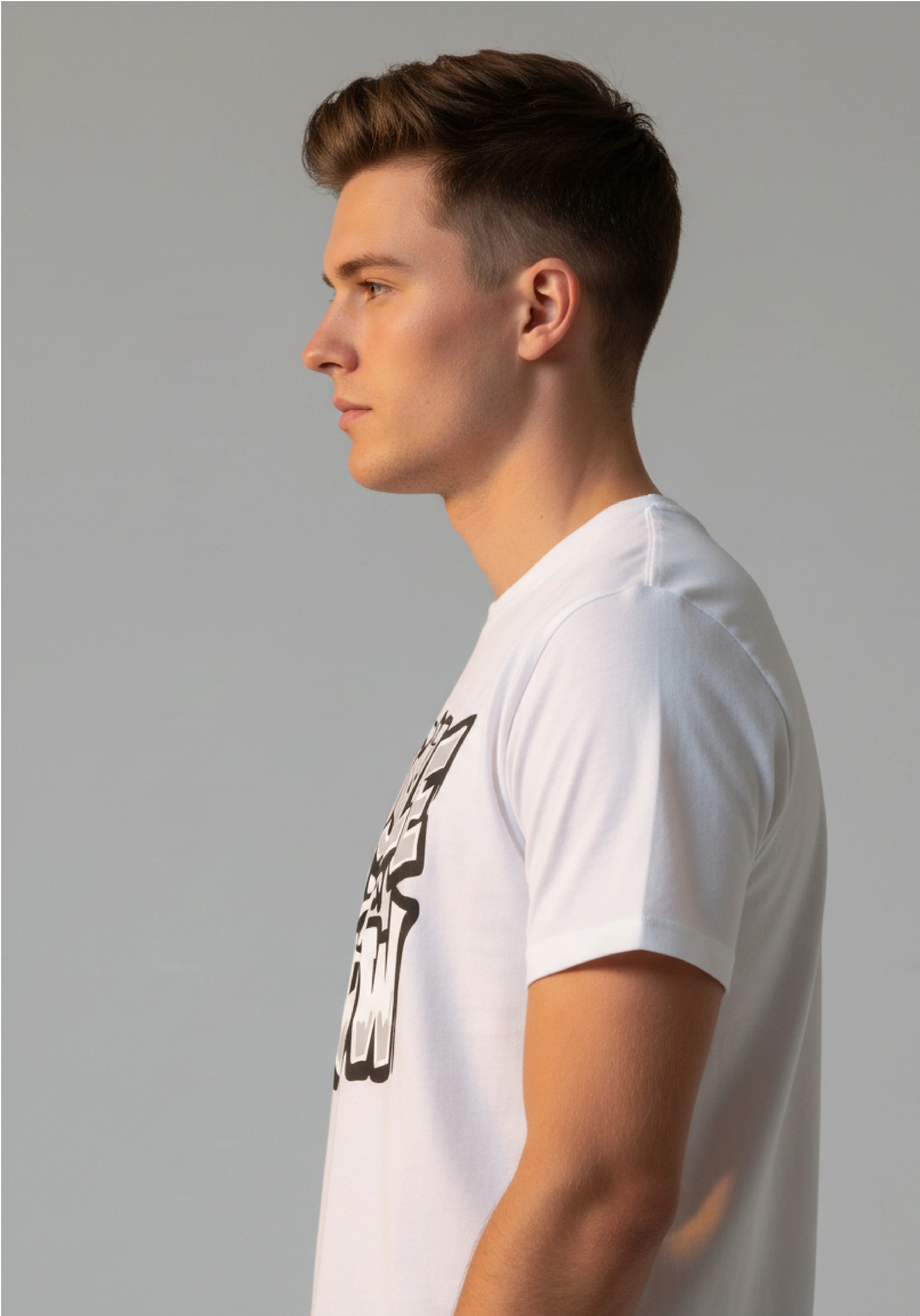 Men Printed White Cotton Tshirt - Image 5
